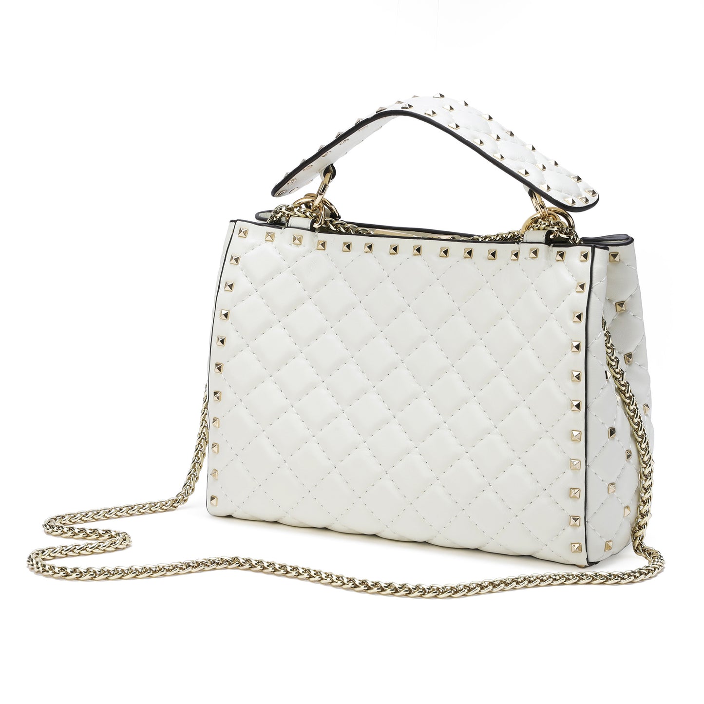 Tiffany & Fred Quilted & Studded Lambskin Leather Shoulder Bag