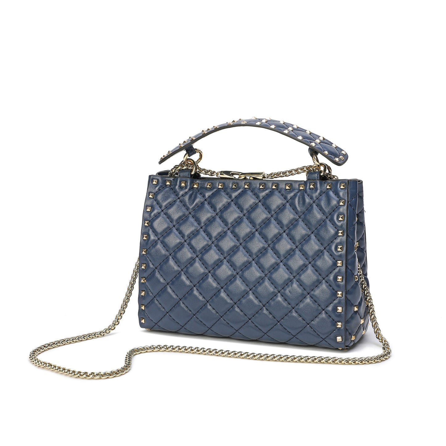 Tiffany & Fred Quilted & Studded Lambskin Leather Shoulder Bag