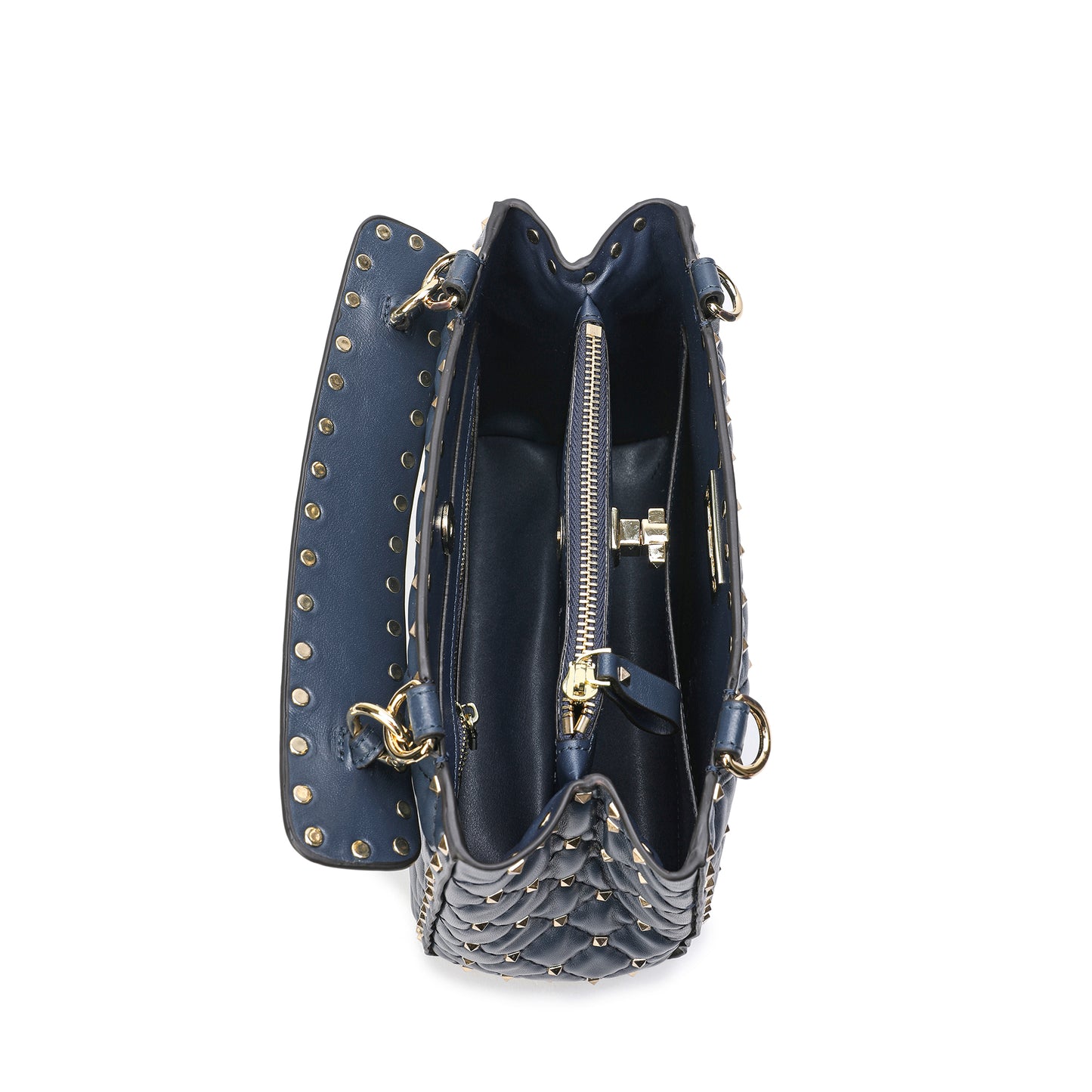 Tiffany & Fred Quilted & Studded Lambskin Leather Shoulder Bag