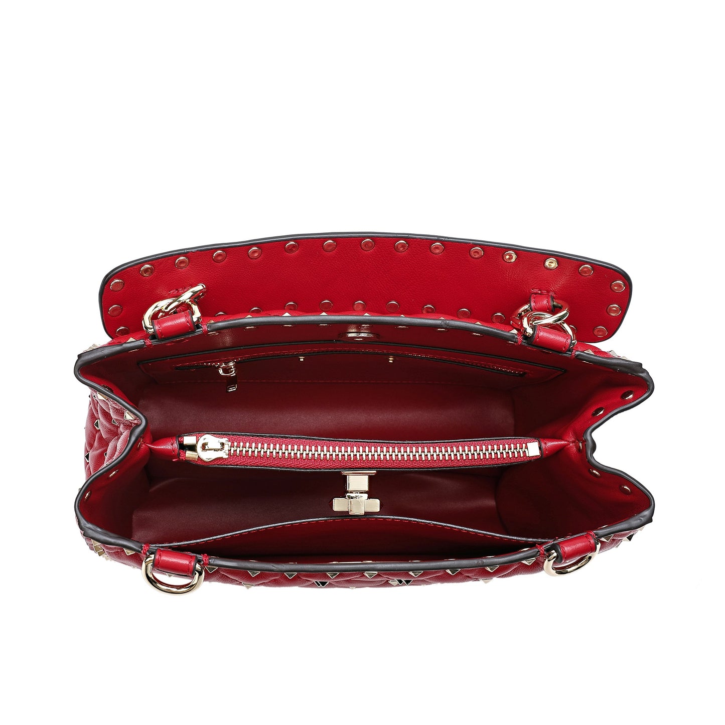 Tiffany & Fred Quilted & Studded Lambskin Leather Shoulder Bag