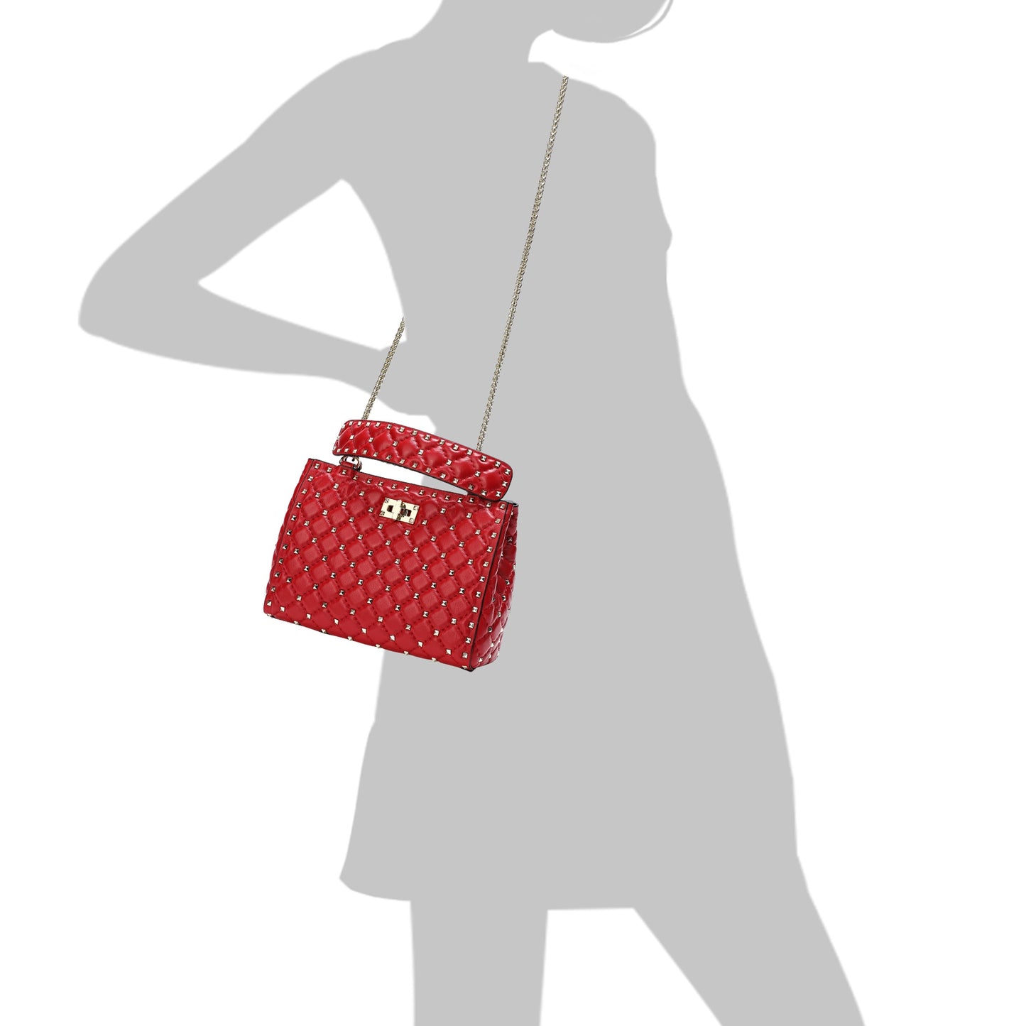 Tiffany & Fred Quilted & Studded Lambskin Leather Shoulder Bag