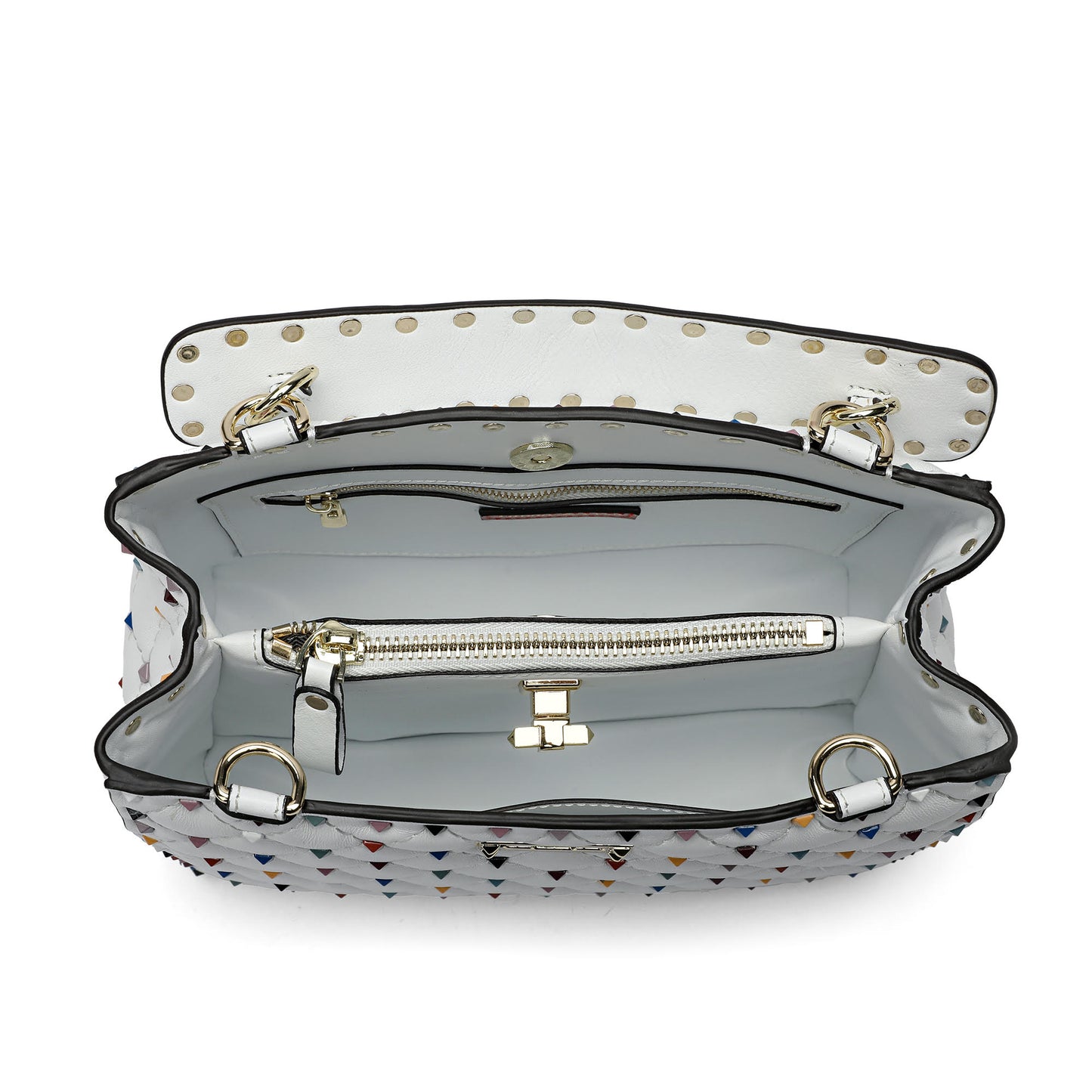 Tiffany & Fred Quilted & Studded Lambskin Leather Shoulder Bag