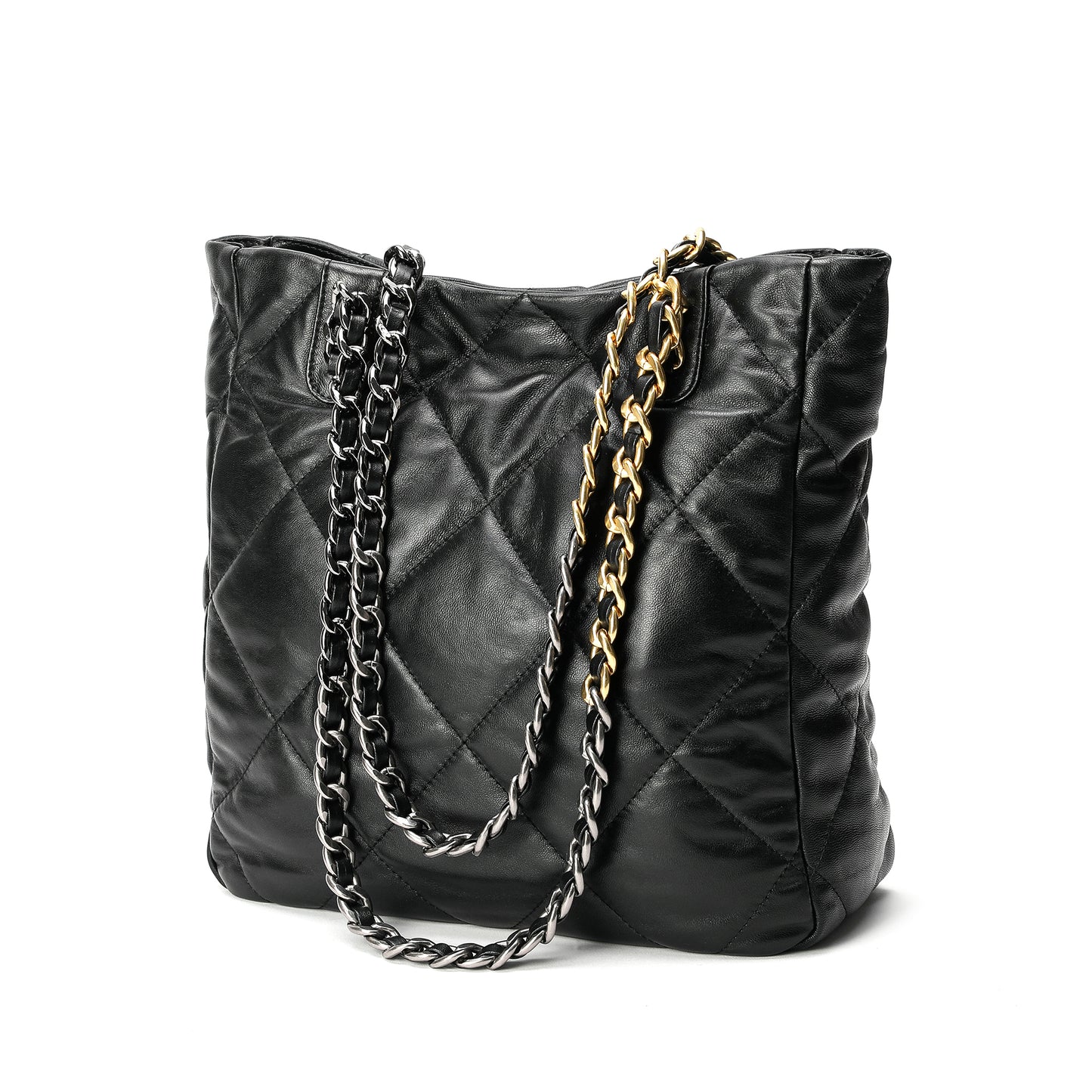Tiffany & Fred Quilted Sheepskin Leather Tote/ Shoulder Bag