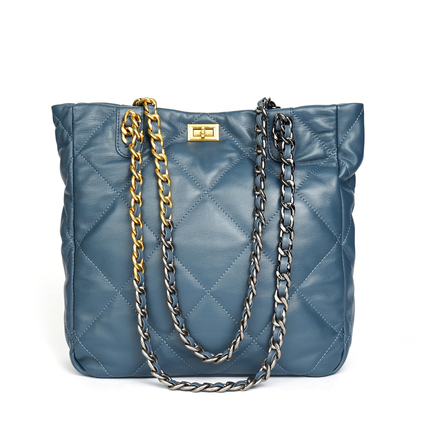 Tiffany & Fred Quilted Sheepskin Leather Tote/ Shoulder Bag