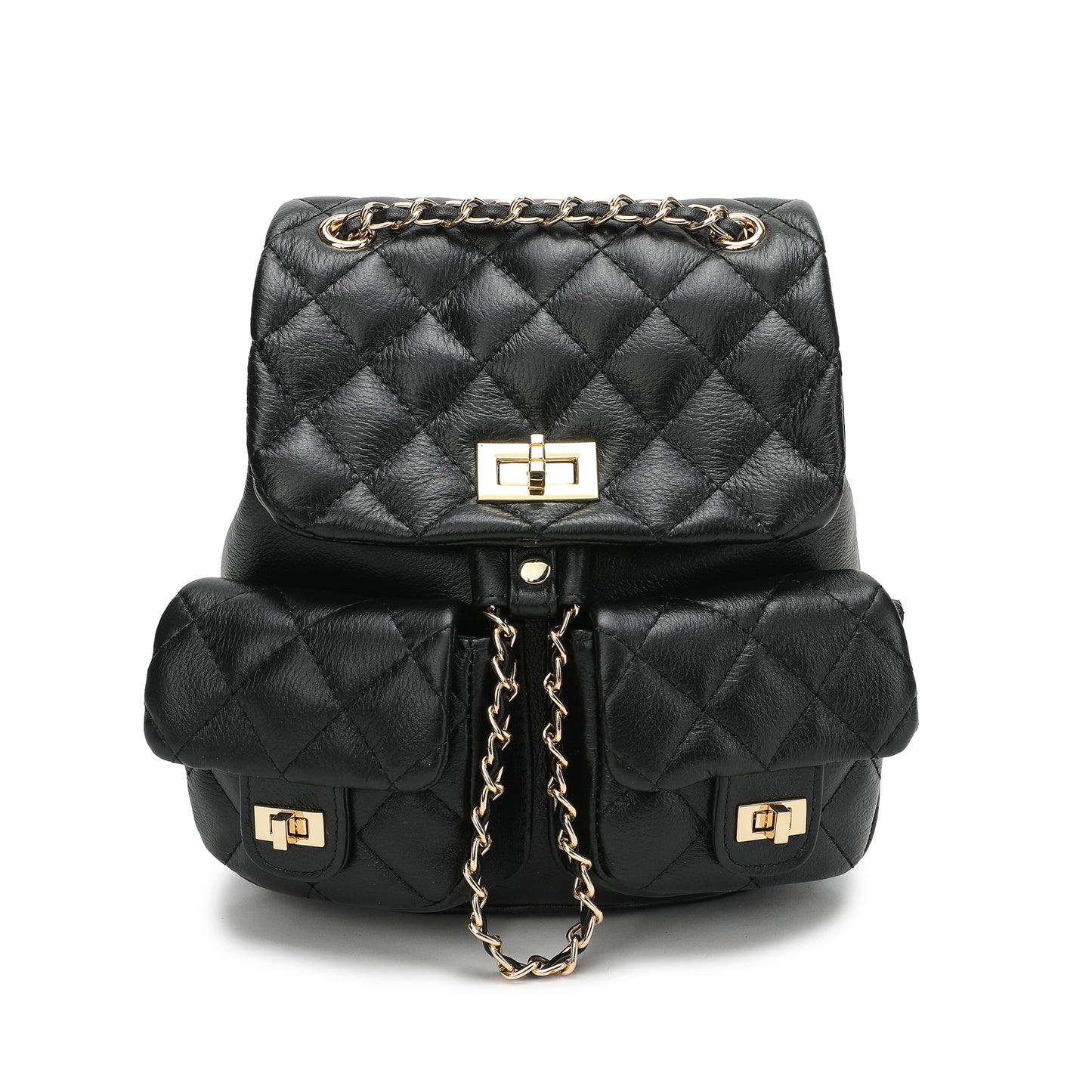 Quilted Sheepskin Leather Backpack
