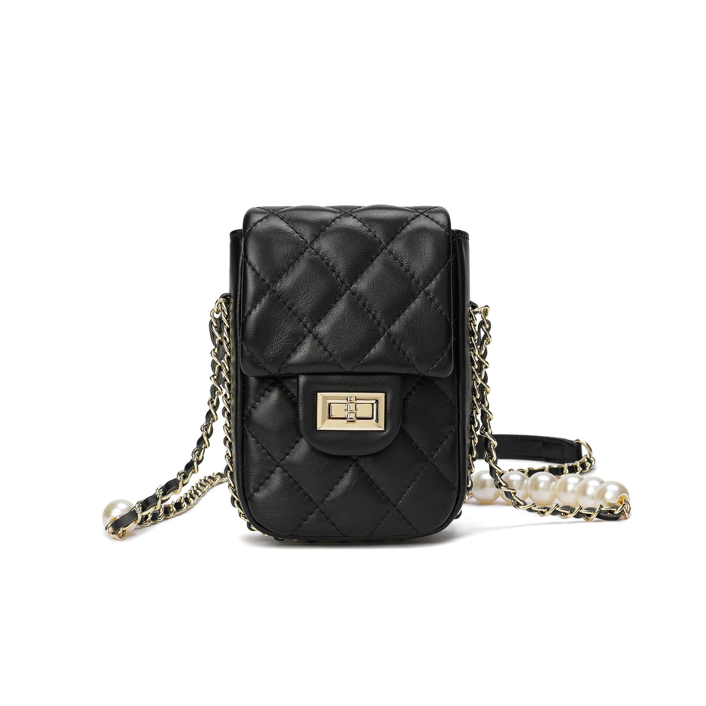 Tiffany & Fred Lizard Quilted Sheepskin Leather Crossbody Bag