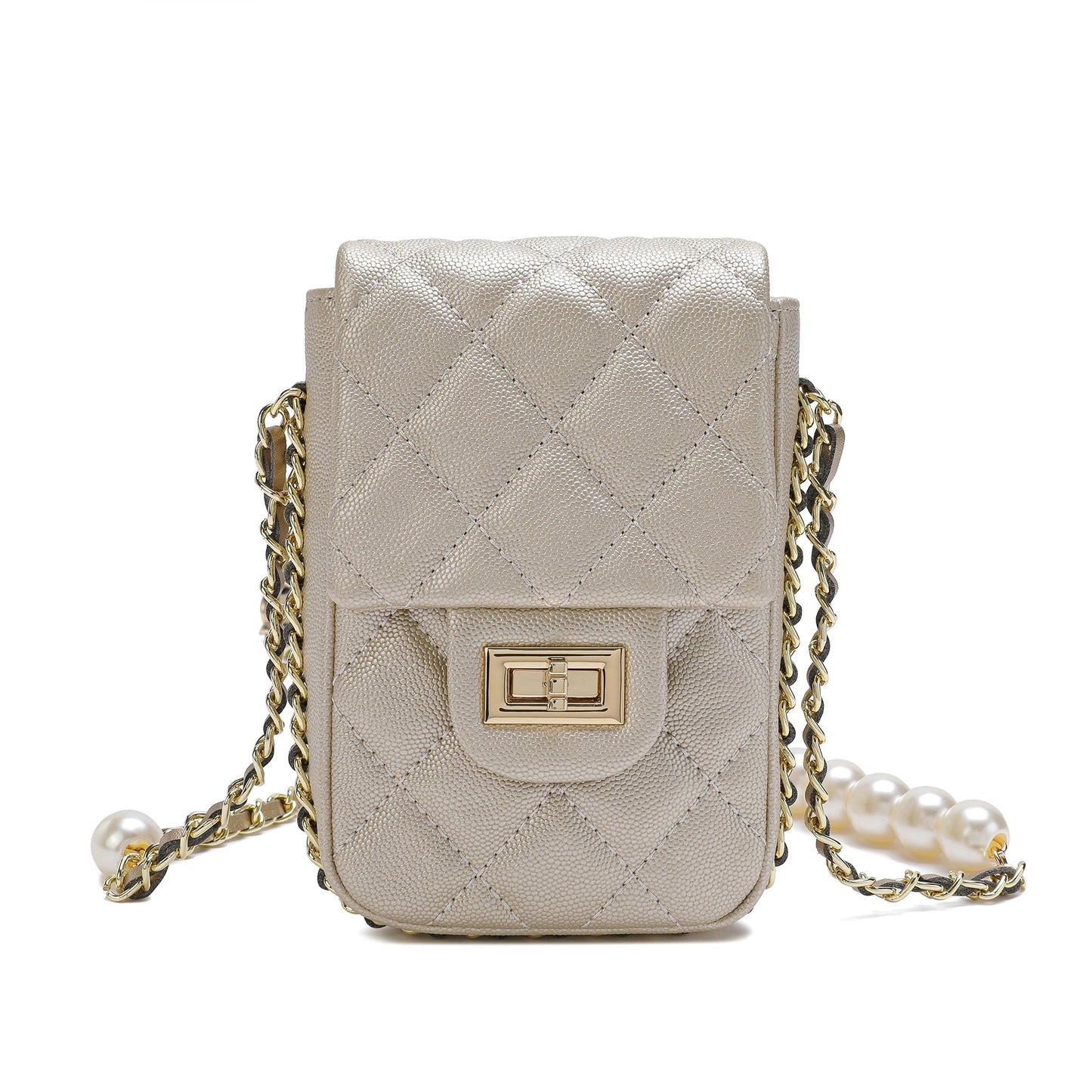 Tiffany & Fred Lizard Quilted Sheepskin Leather Crossbody Bag