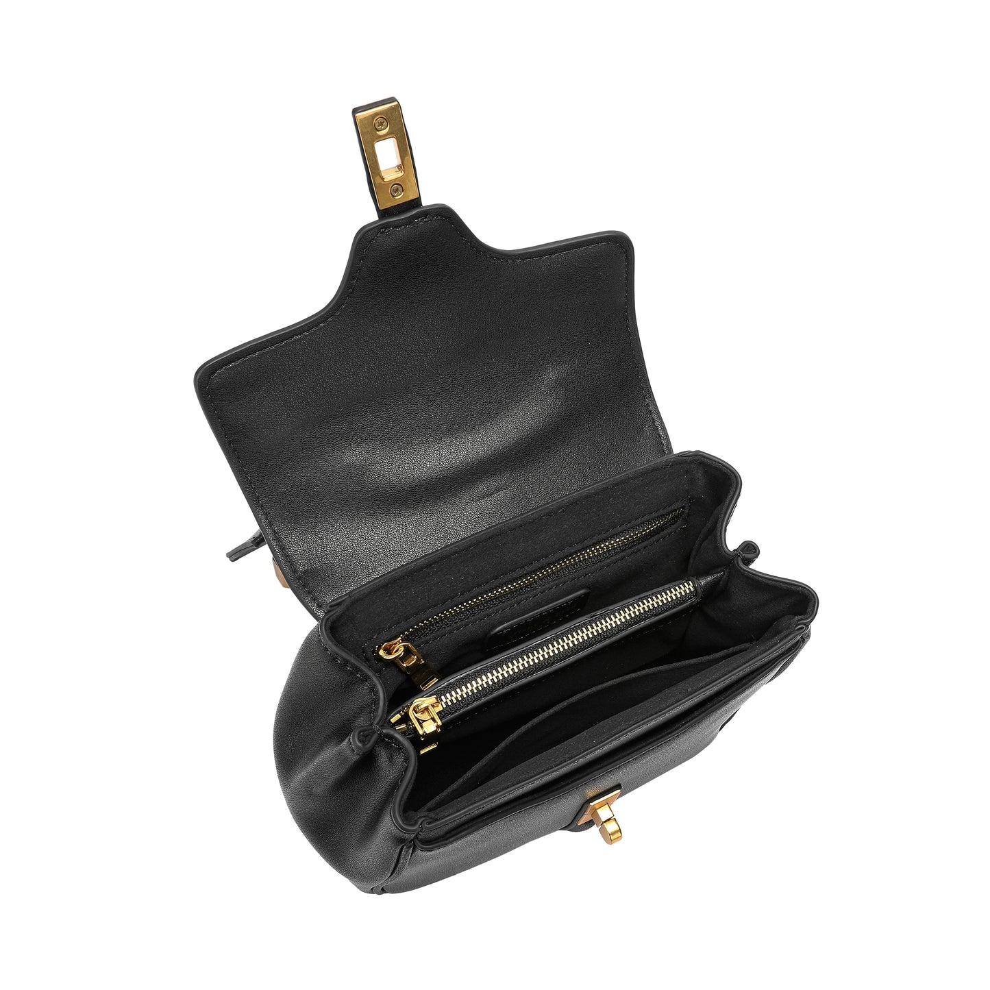 Smooth Leather Top-handle Shoulder Bag