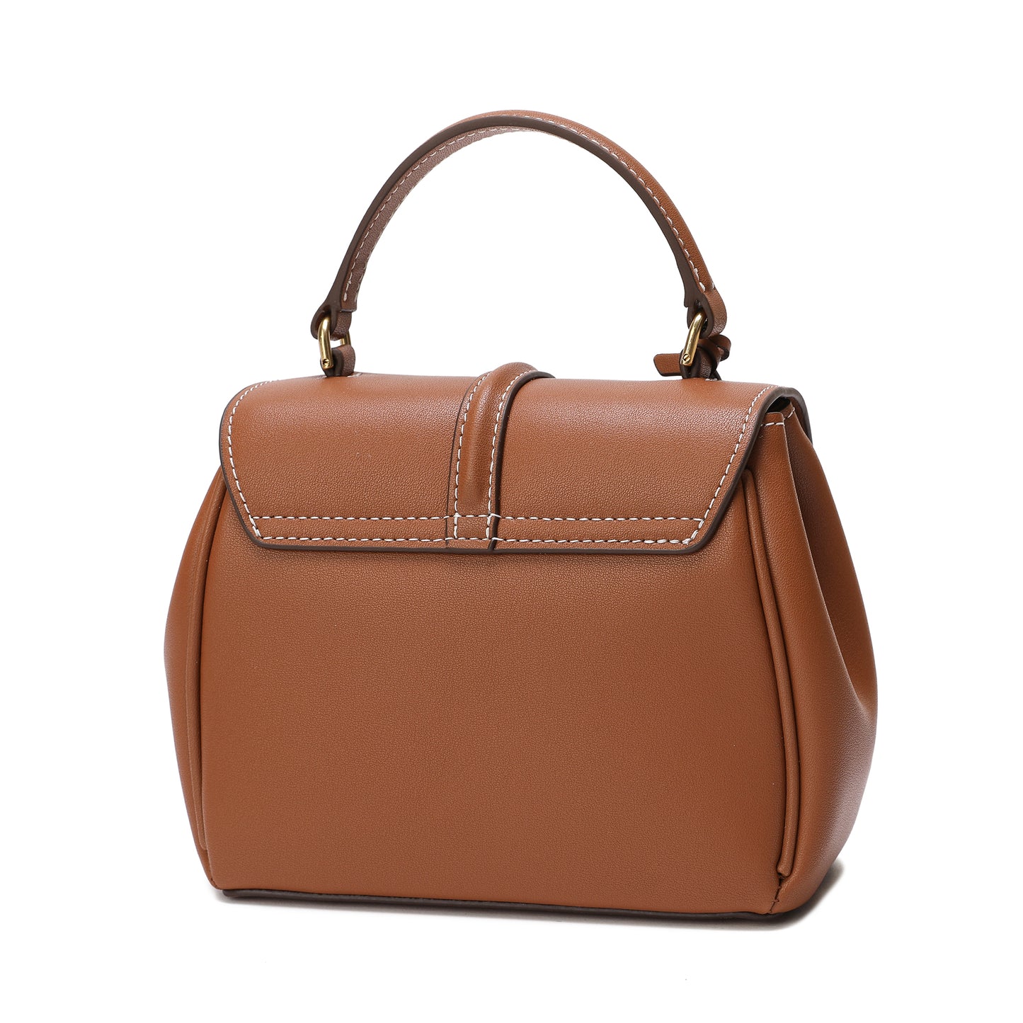 Smooth Leather Top-handle Shoulder Bag