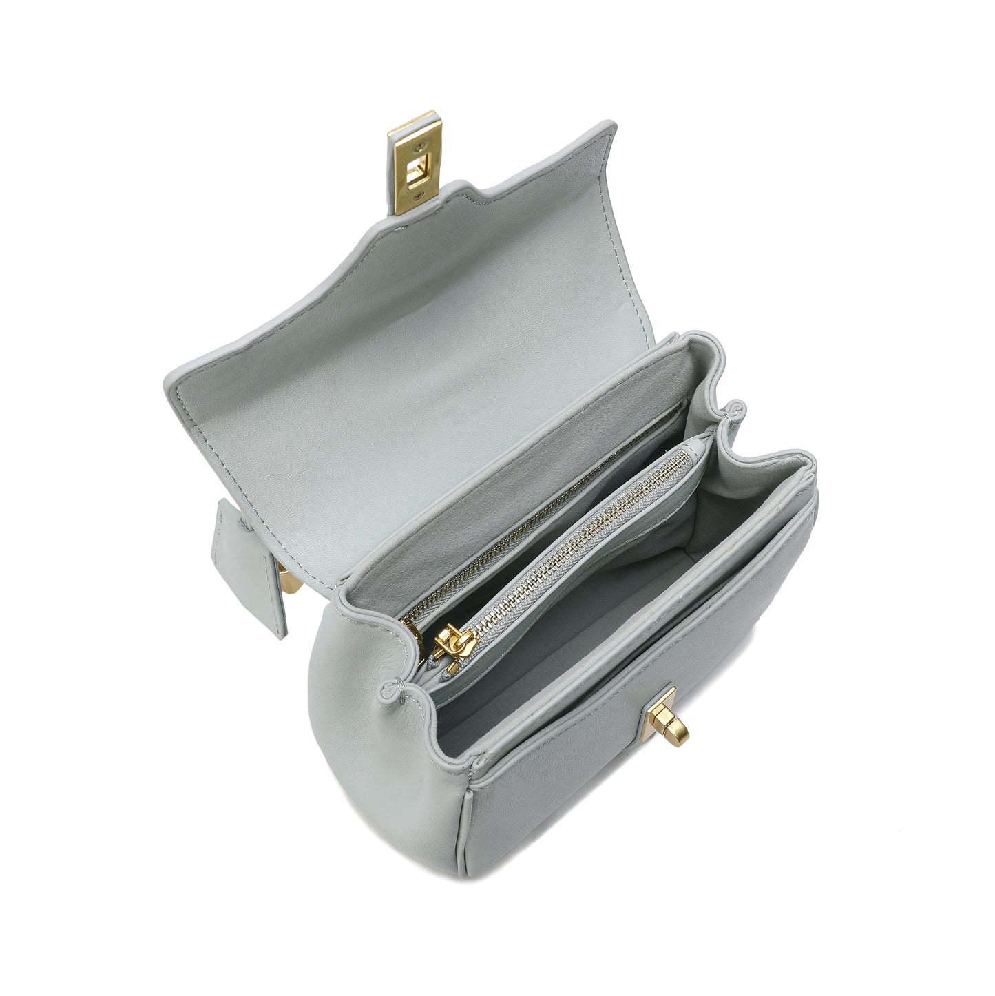 Smooth Leather Top-handle Shoulder Bag