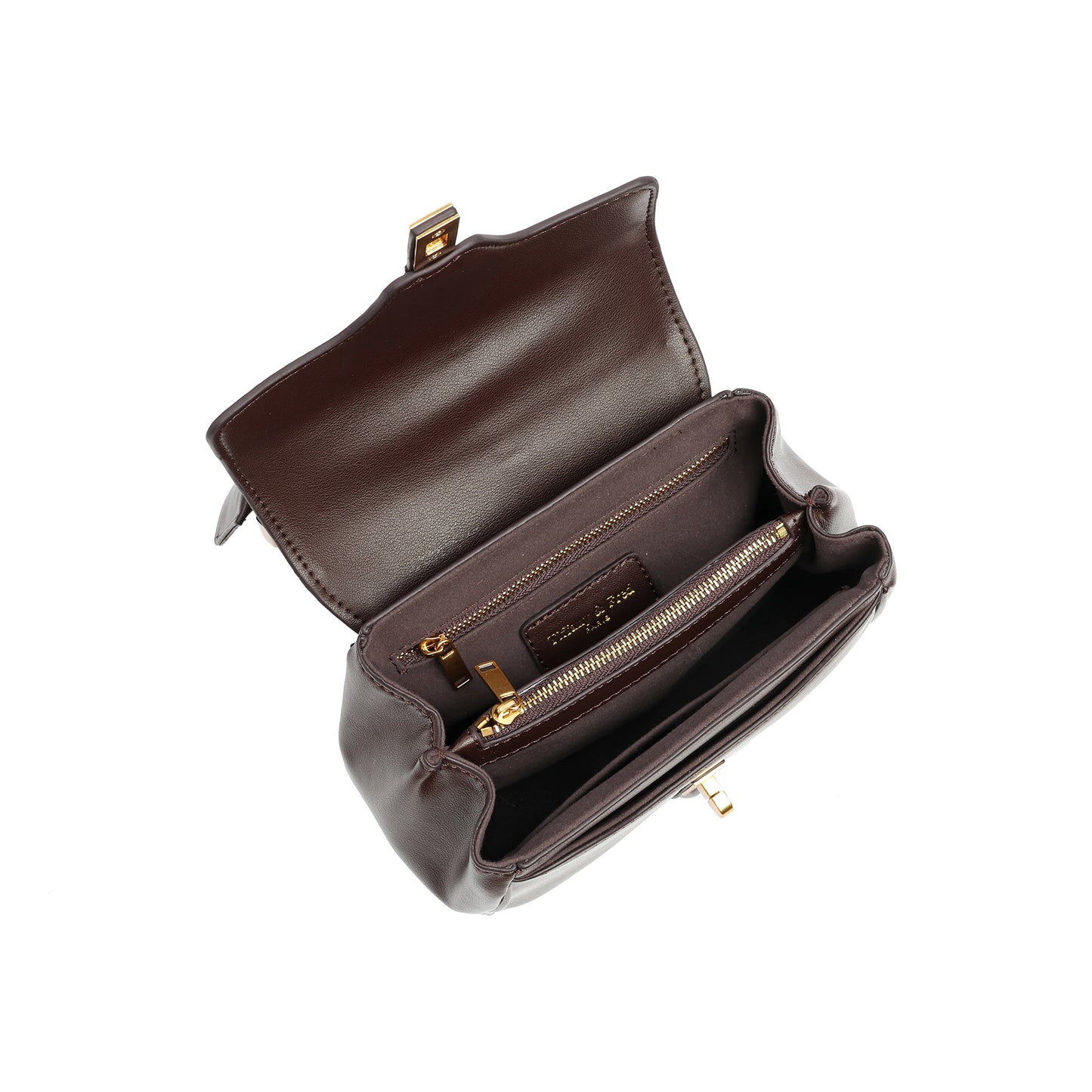 Smooth Leather Top-handle Shoulder Bag