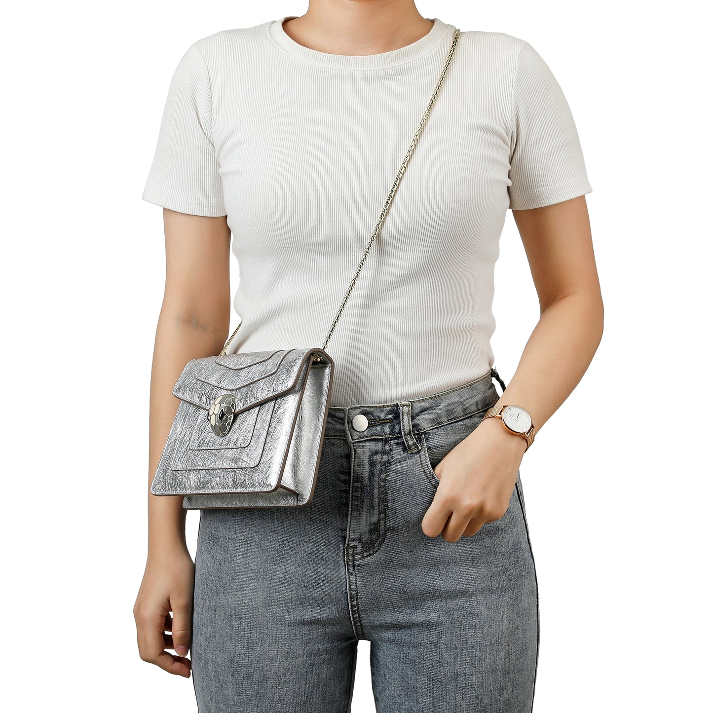 Tiffany & Fred Top-grain Saffiano Leather Crossbody/Shoulder Bag # 8801