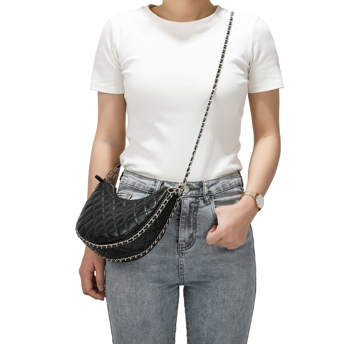 Tiffany & Fred Quilted Sheepskin Messenger/Shoulder Bag