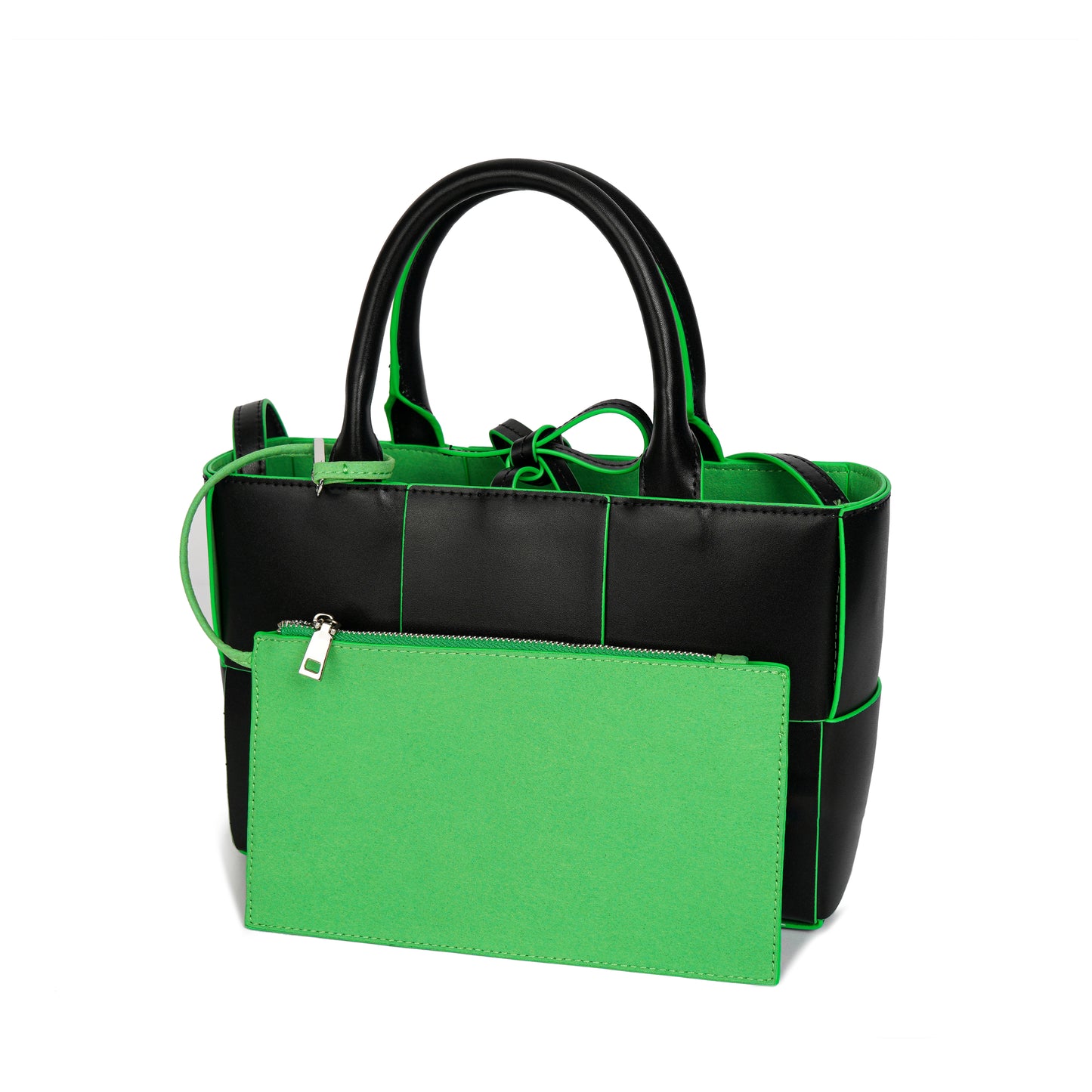 Tiffany & Fred Woven Smooth Leather Top-Handle Shoulder Bag