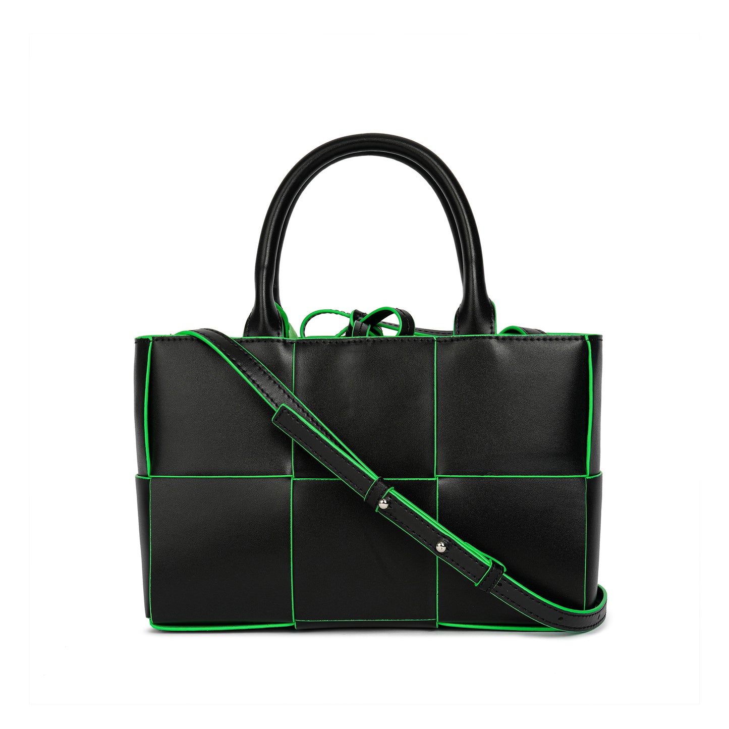 Tiffany & Fred Woven Smooth Leather Top-Handle Shoulder Bag