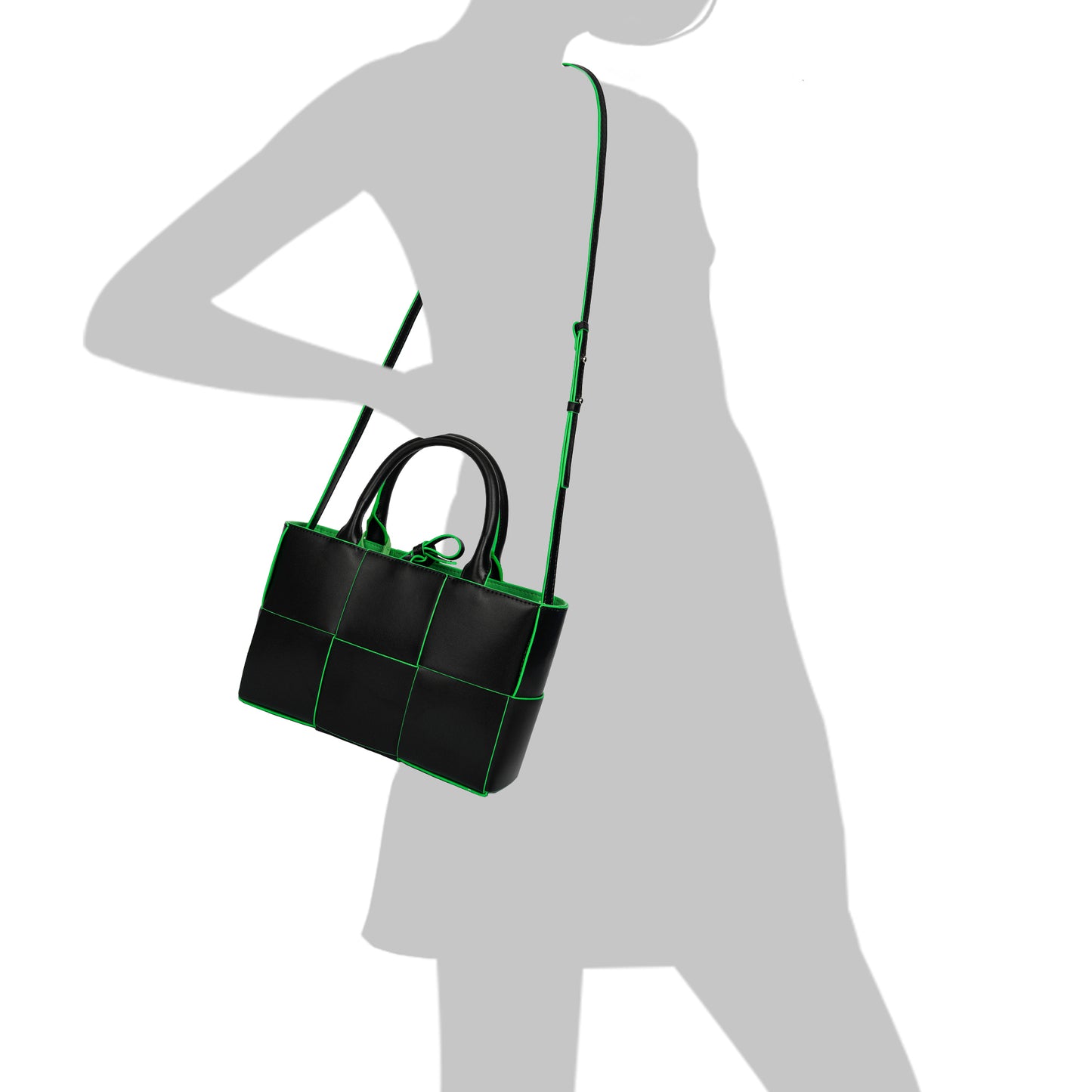 Tiffany & Fred Woven Smooth Leather Top-Handle Shoulder Bag