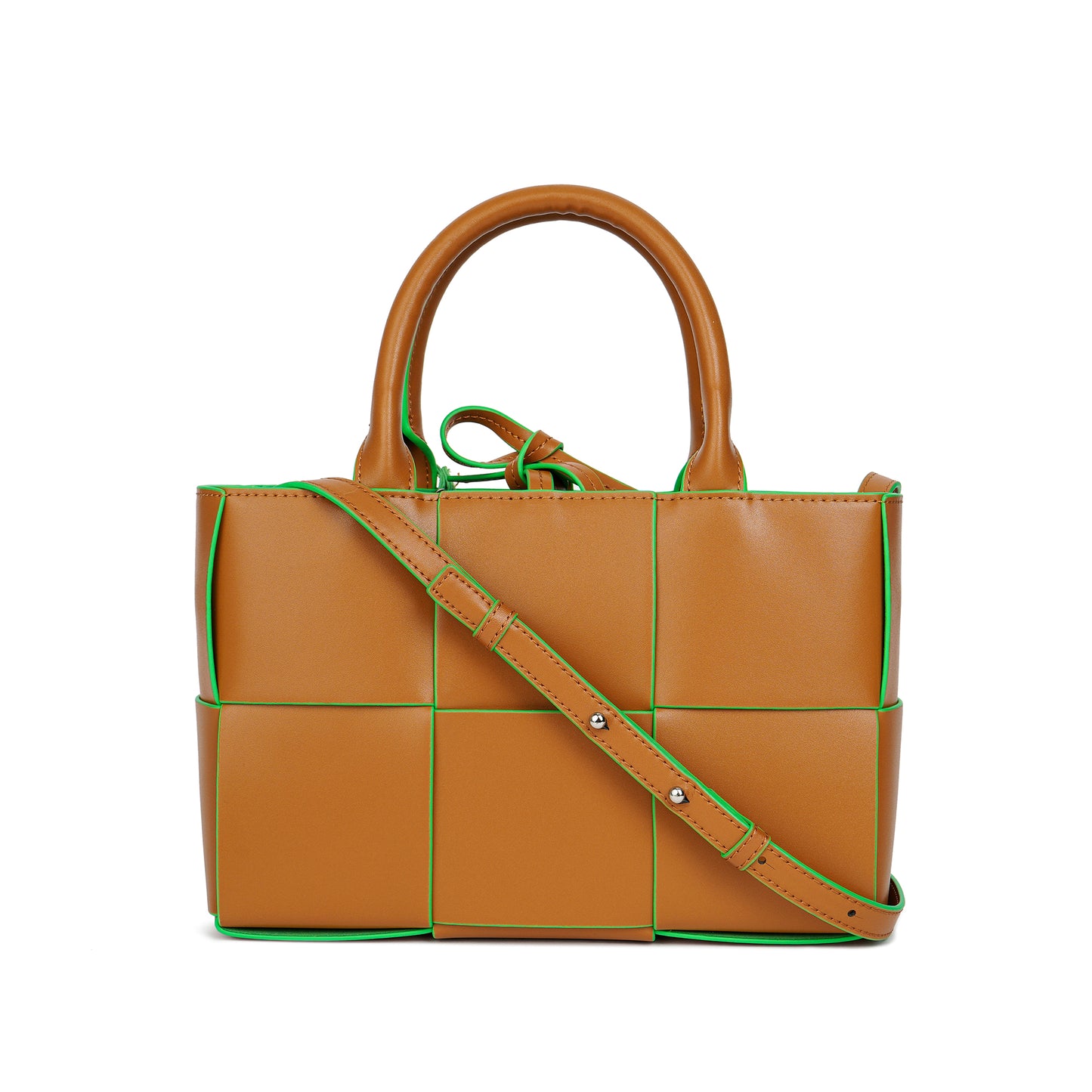 Tiffany & Fred Woven Smooth Leather Top-Handle Shoulder Bag