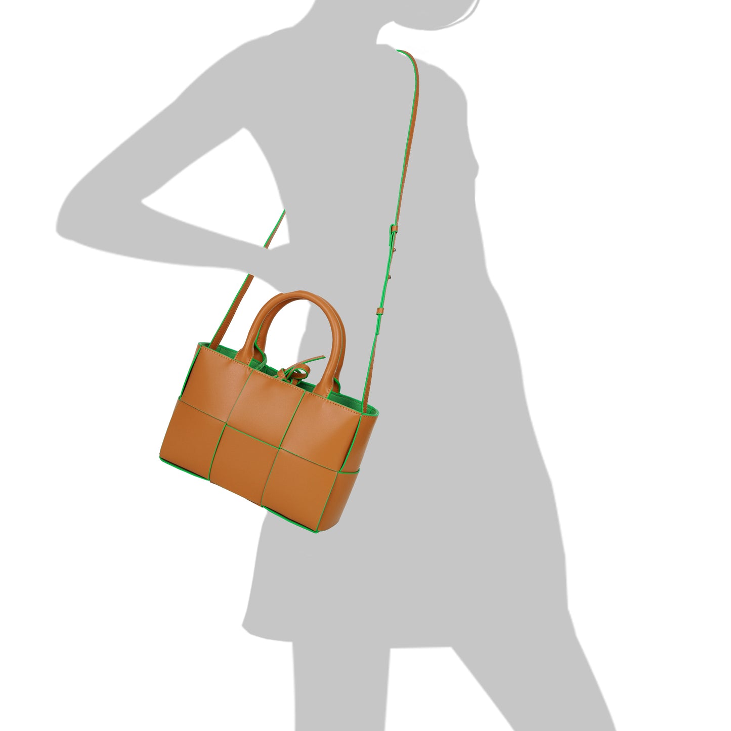 Tiffany & Fred Woven Smooth Leather Top-Handle Shoulder Bag