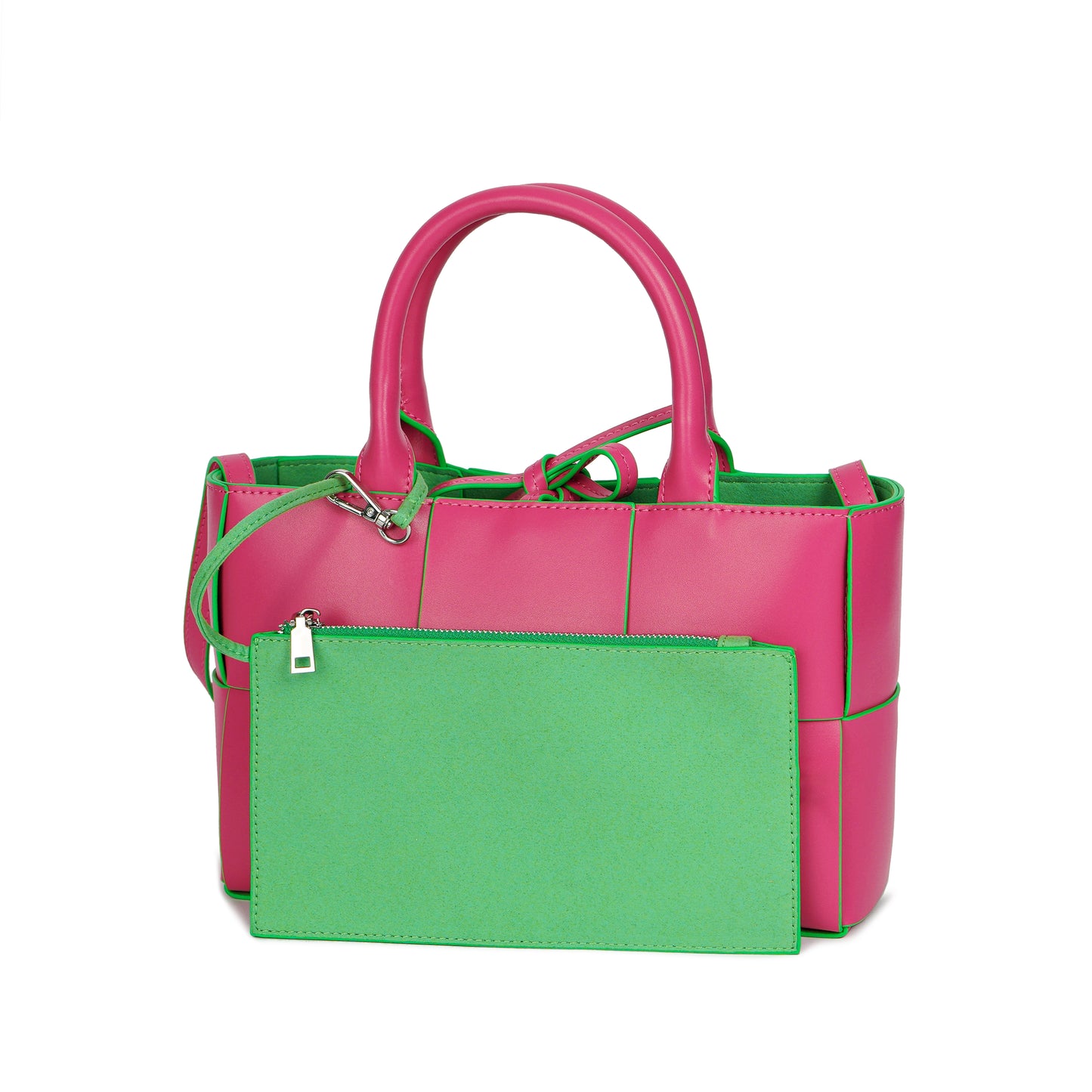 Tiffany & Fred Woven Smooth Leather Top-Handle Shoulder Bag
