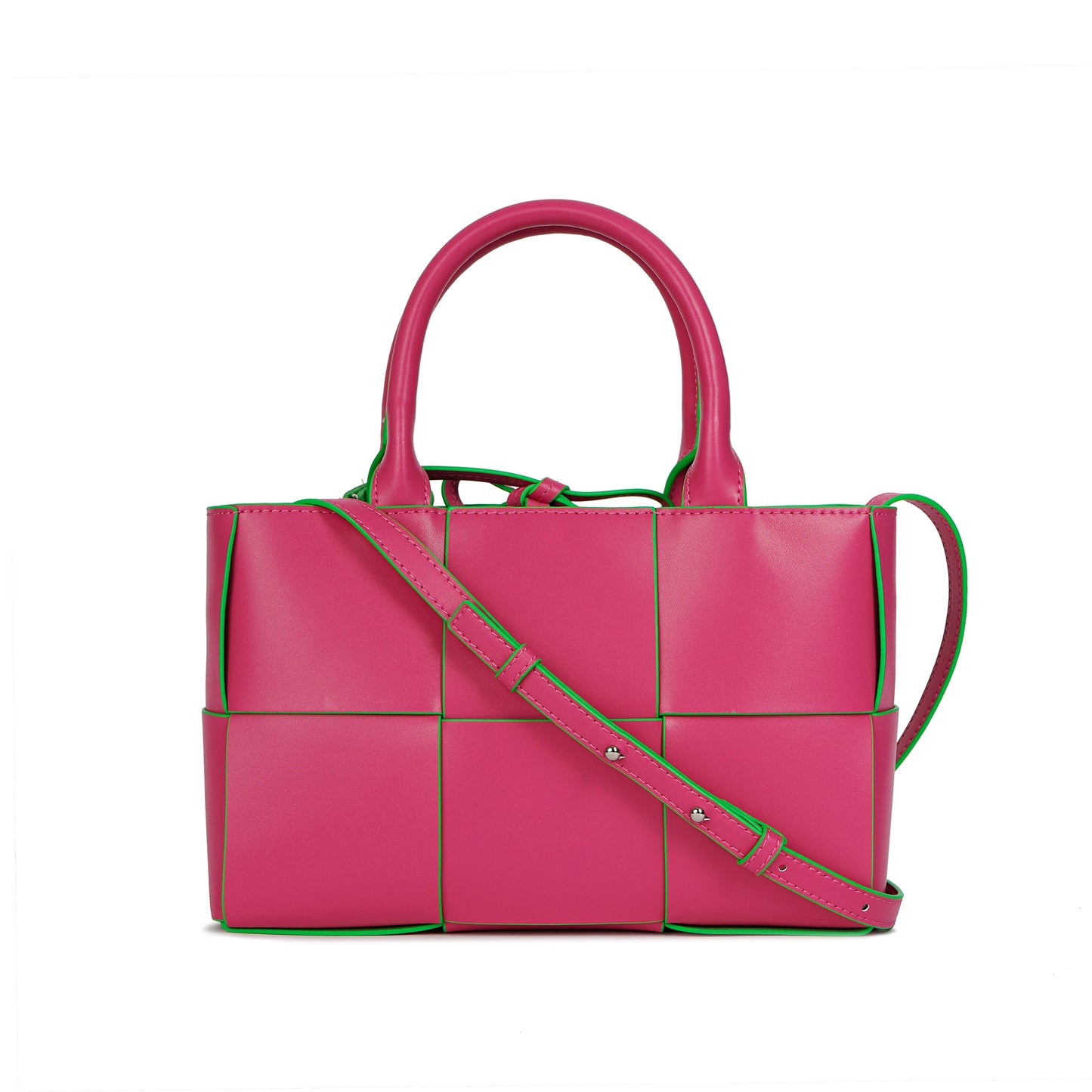 Tiffany & Fred Woven Smooth Leather Top-Handle Shoulder Bag