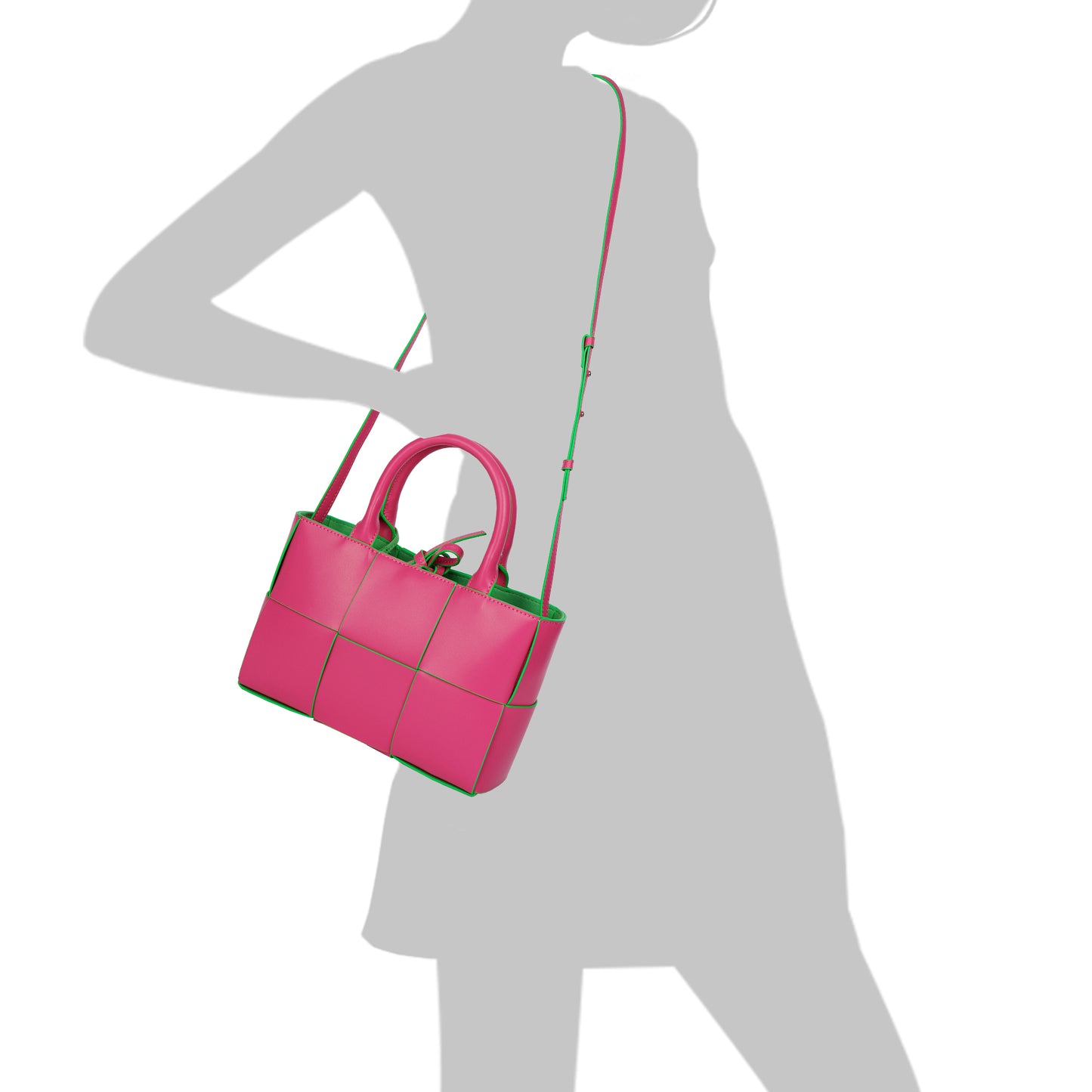 Tiffany & Fred Woven Smooth Leather Top-Handle Shoulder Bag