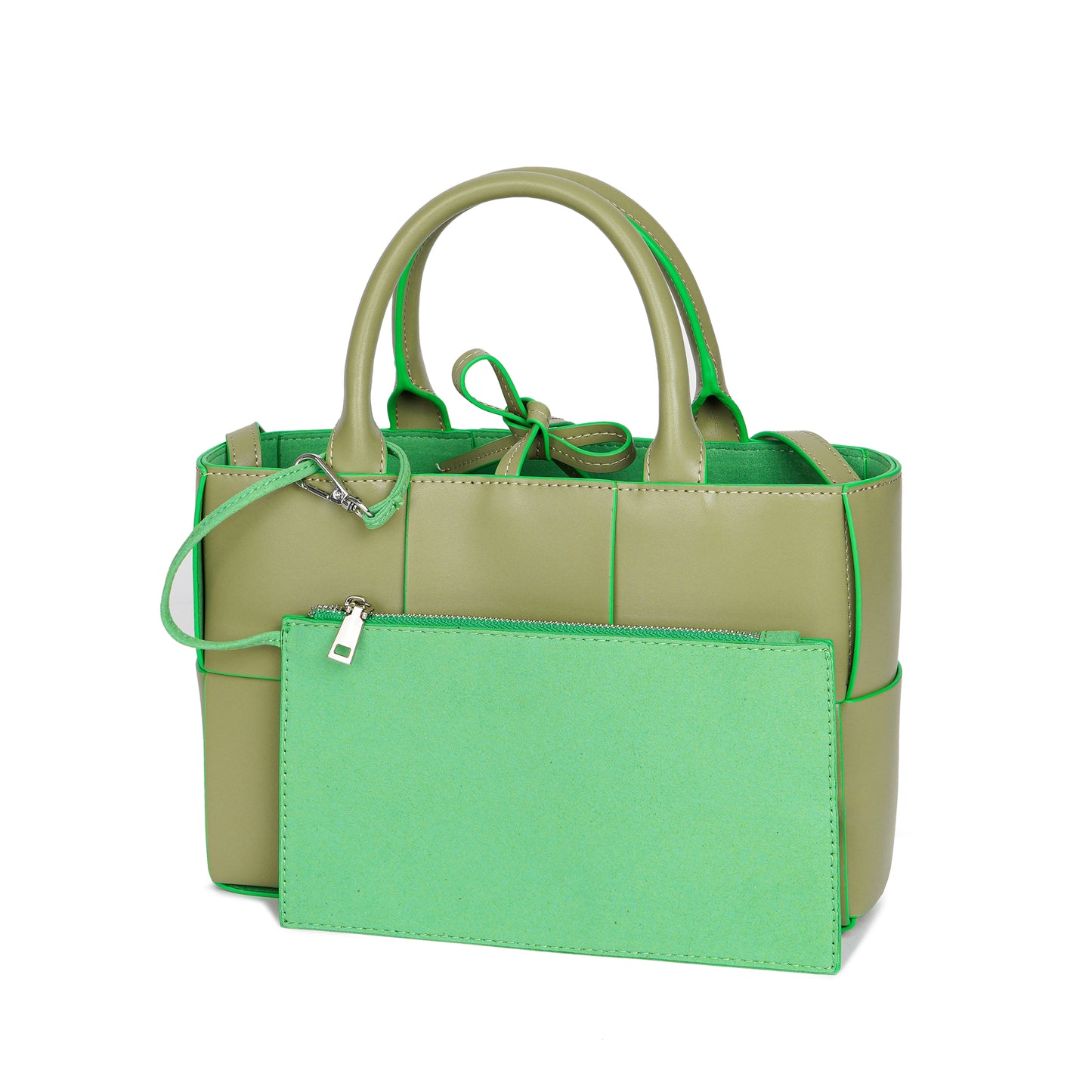 Tiffany & Fred Woven Smooth Leather Top-Handle Shoulder Bag