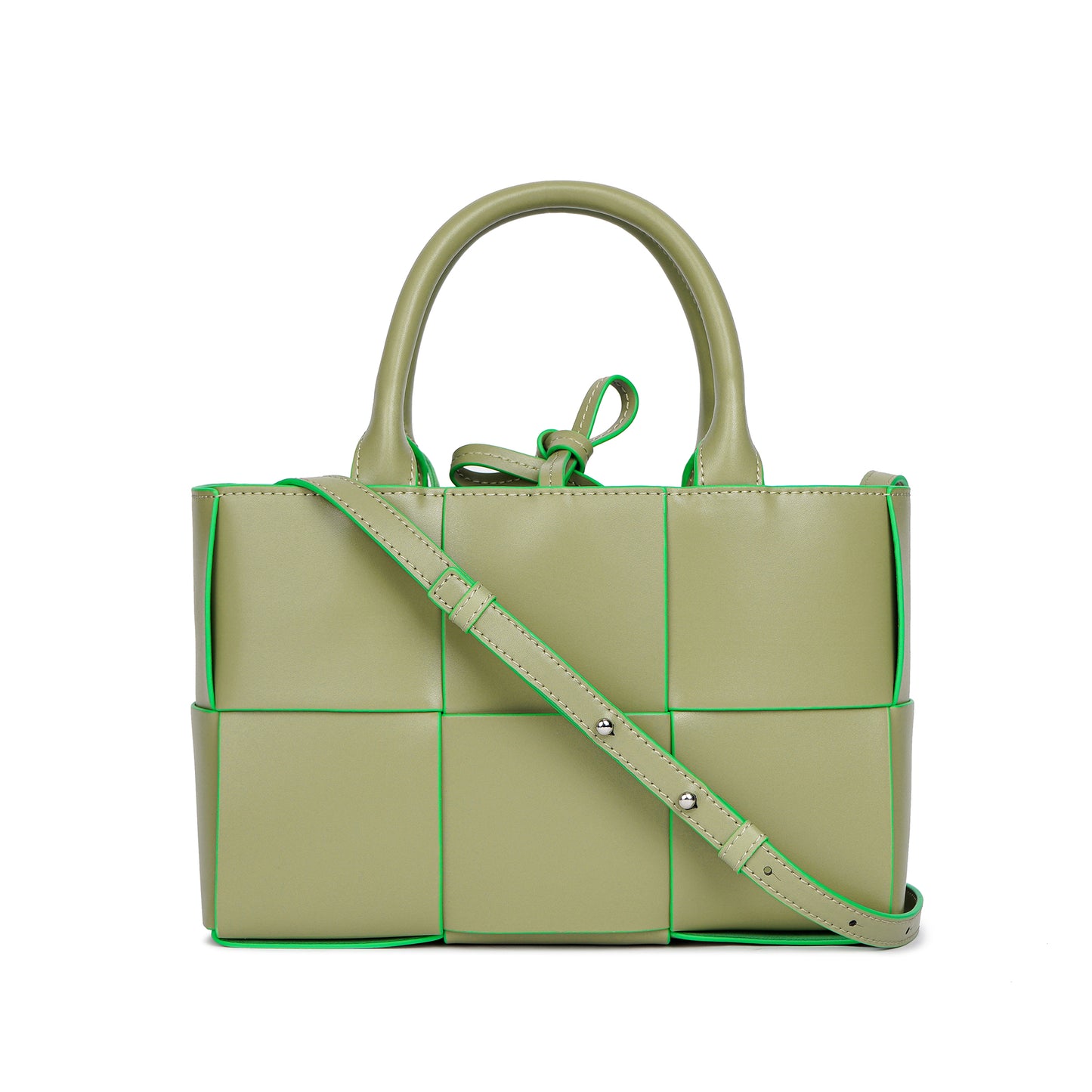 Tiffany & Fred Woven Smooth Leather Top-Handle Shoulder Bag