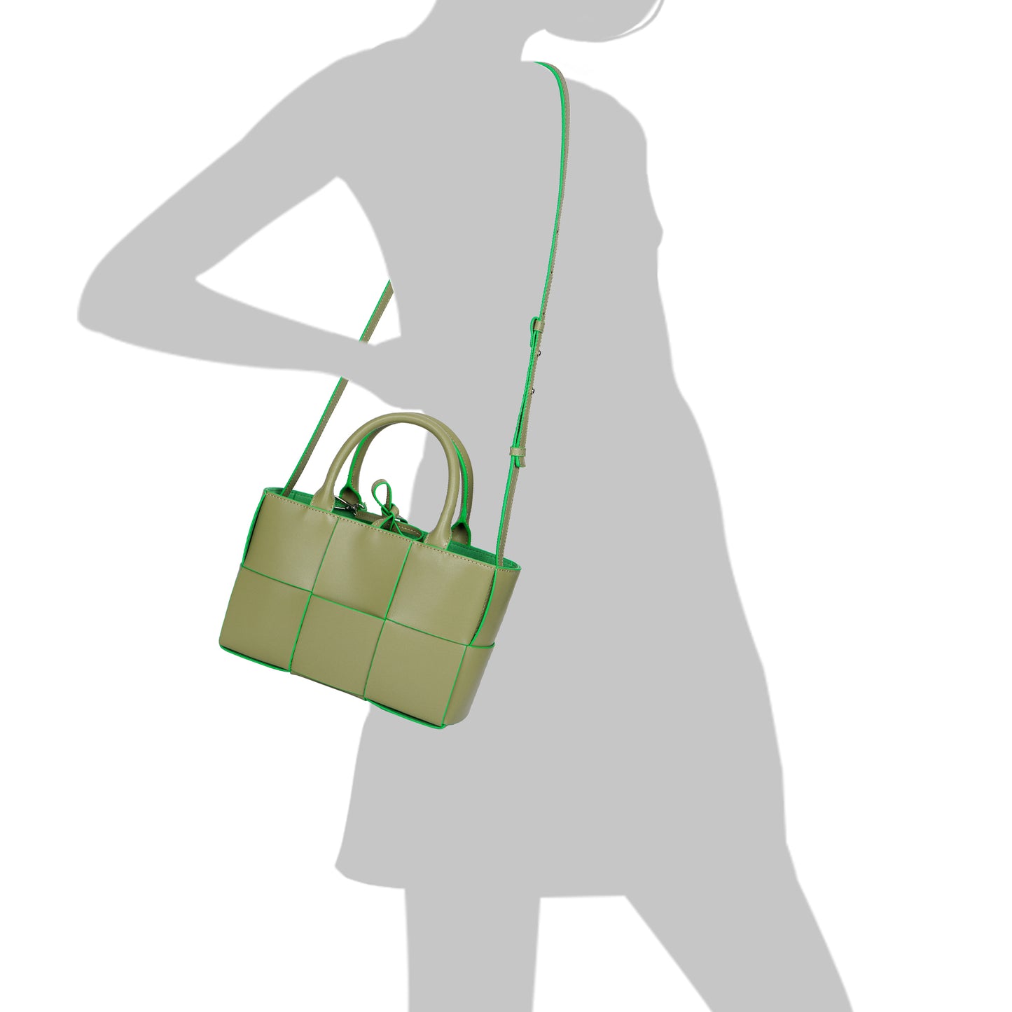 Tiffany & Fred Woven Smooth Leather Top-Handle Shoulder Bag