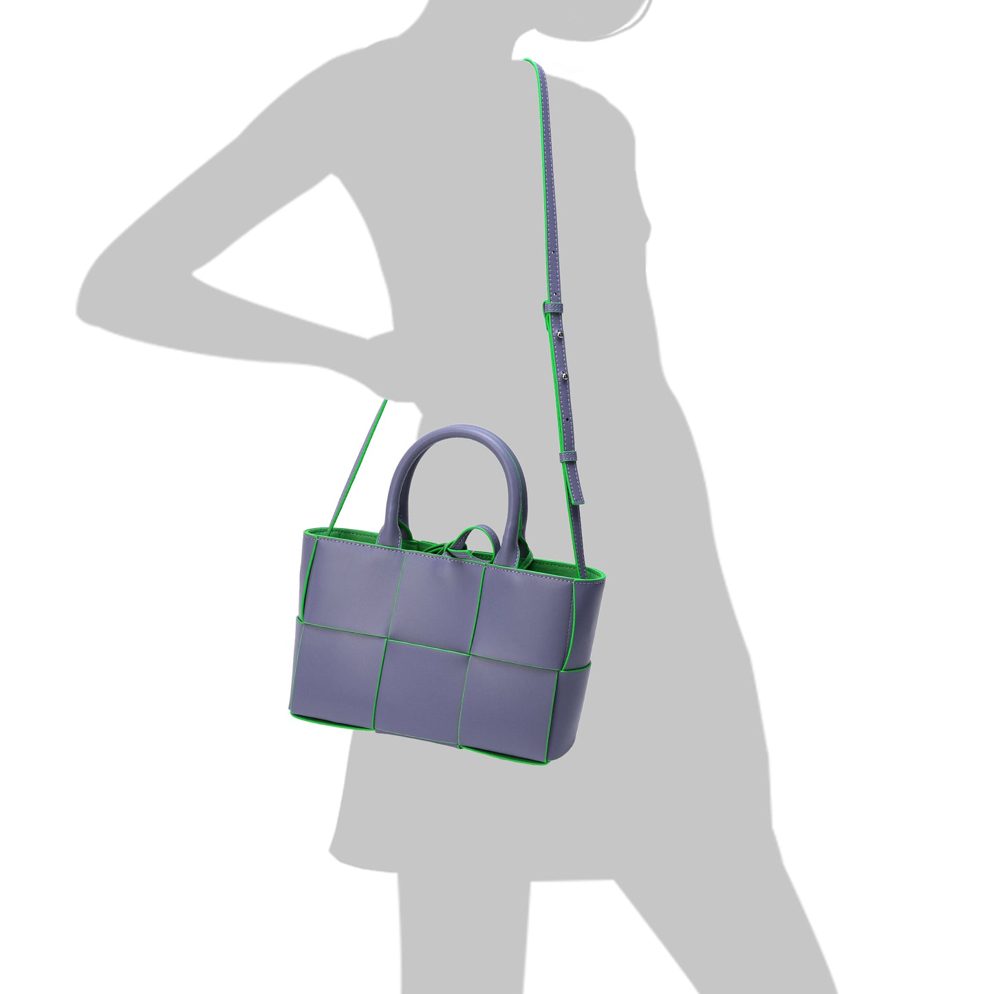 Tiffany & Fred Woven Smooth Leather Top-Handle Shoulder Bag
