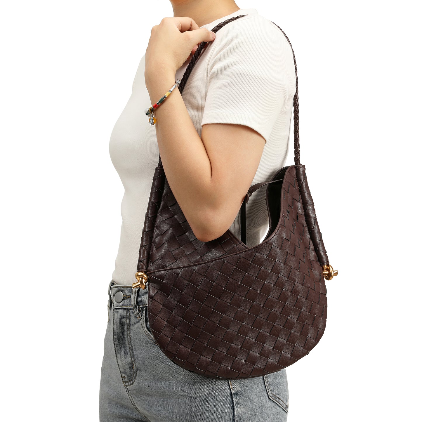 Tiffany & Fred Woven Leather Hobo/Shoulder Bag