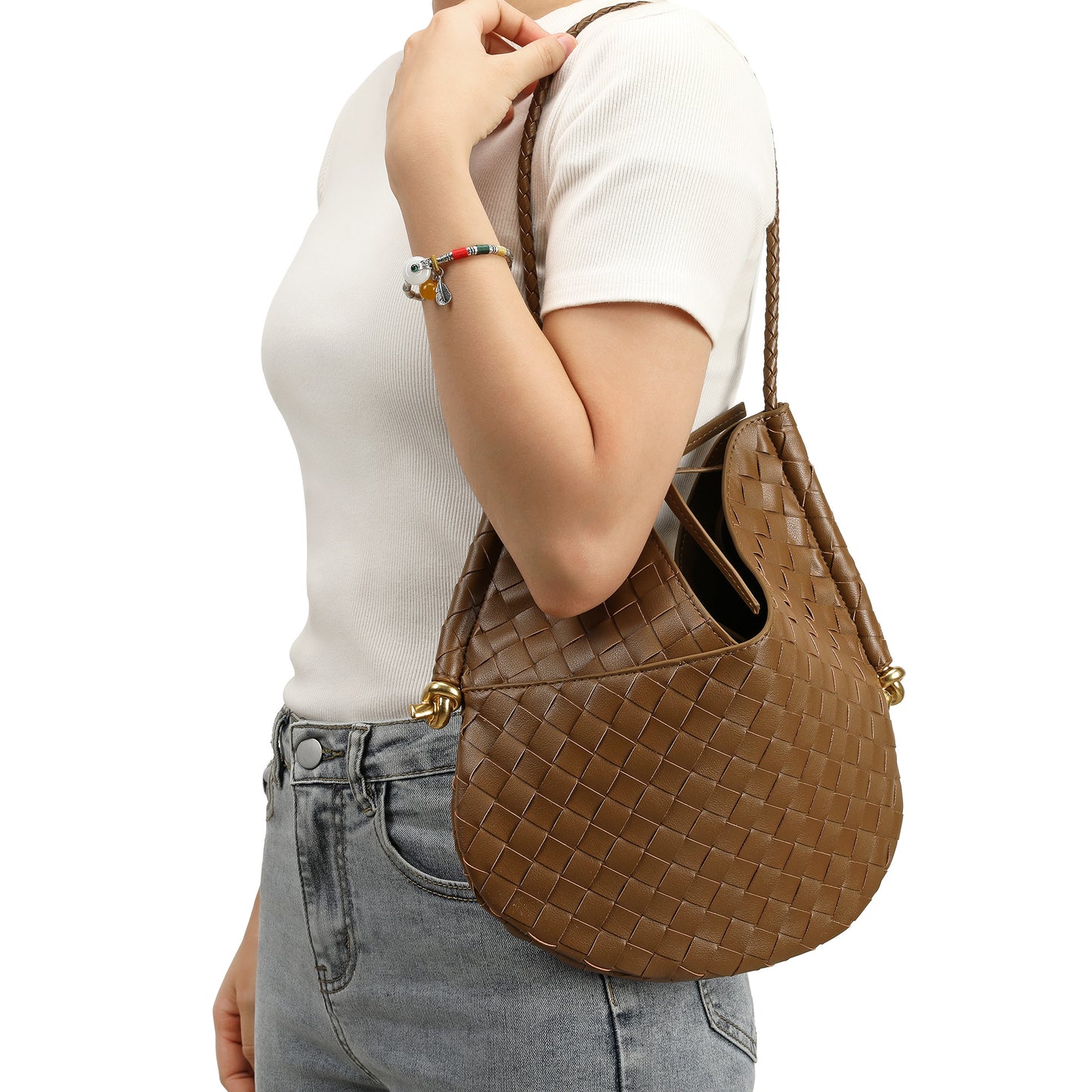 Tiffany & Fred Woven Leather Hobo/Shoulder Bag
