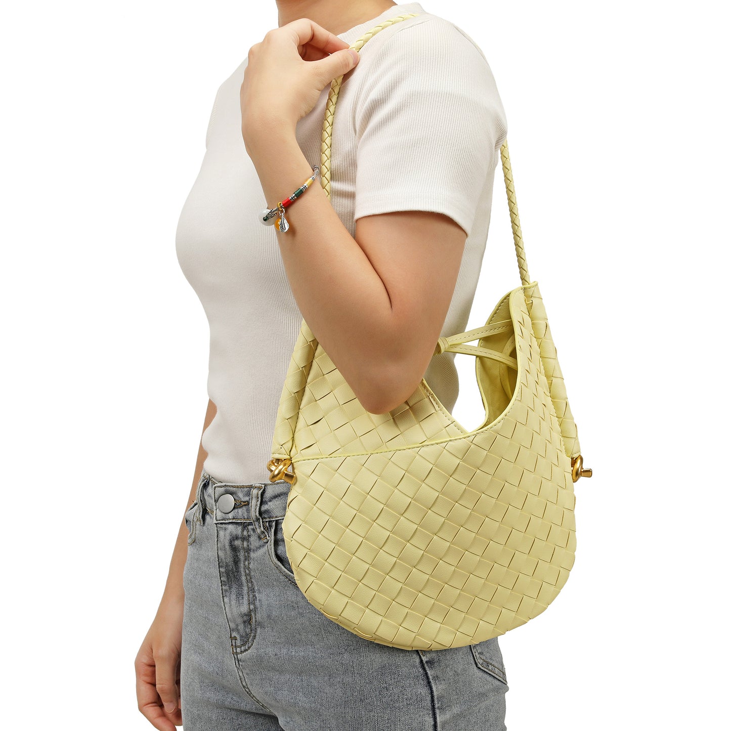 Tiffany & Fred Woven Leather Hobo/Shoulder Bag