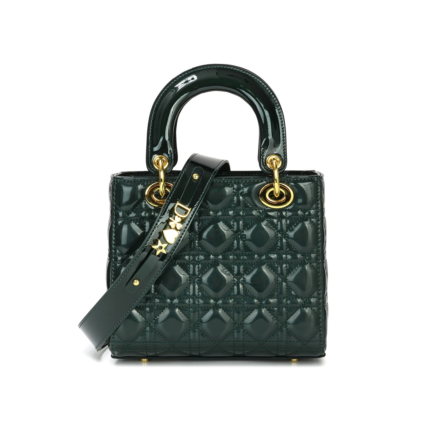 Patent Quilted Leather Mini Tote with Top Handles