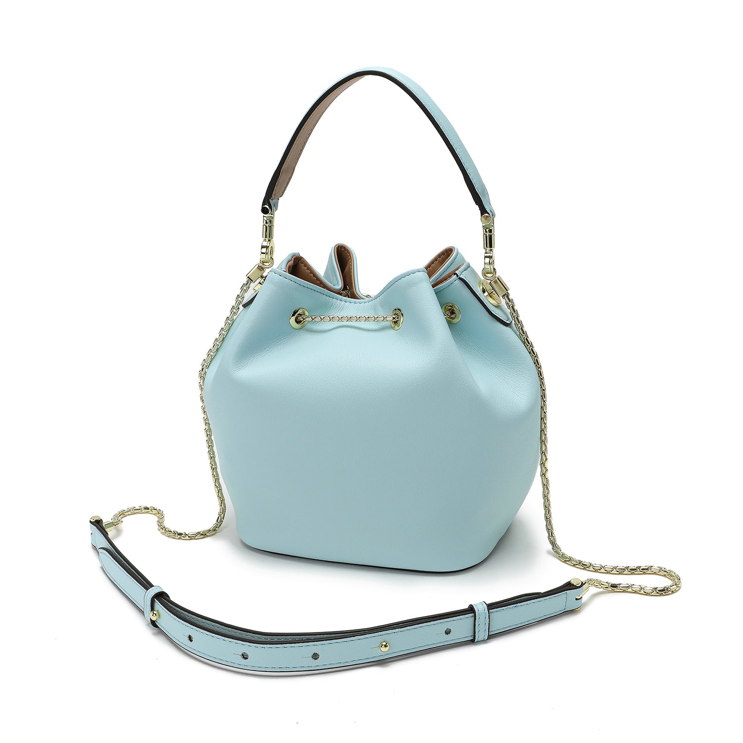 Tiffany & Fred Smooth Leather Drawstring Bag