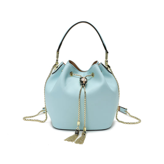 Tiffany & Fred Smooth Leather Drawstring Bag