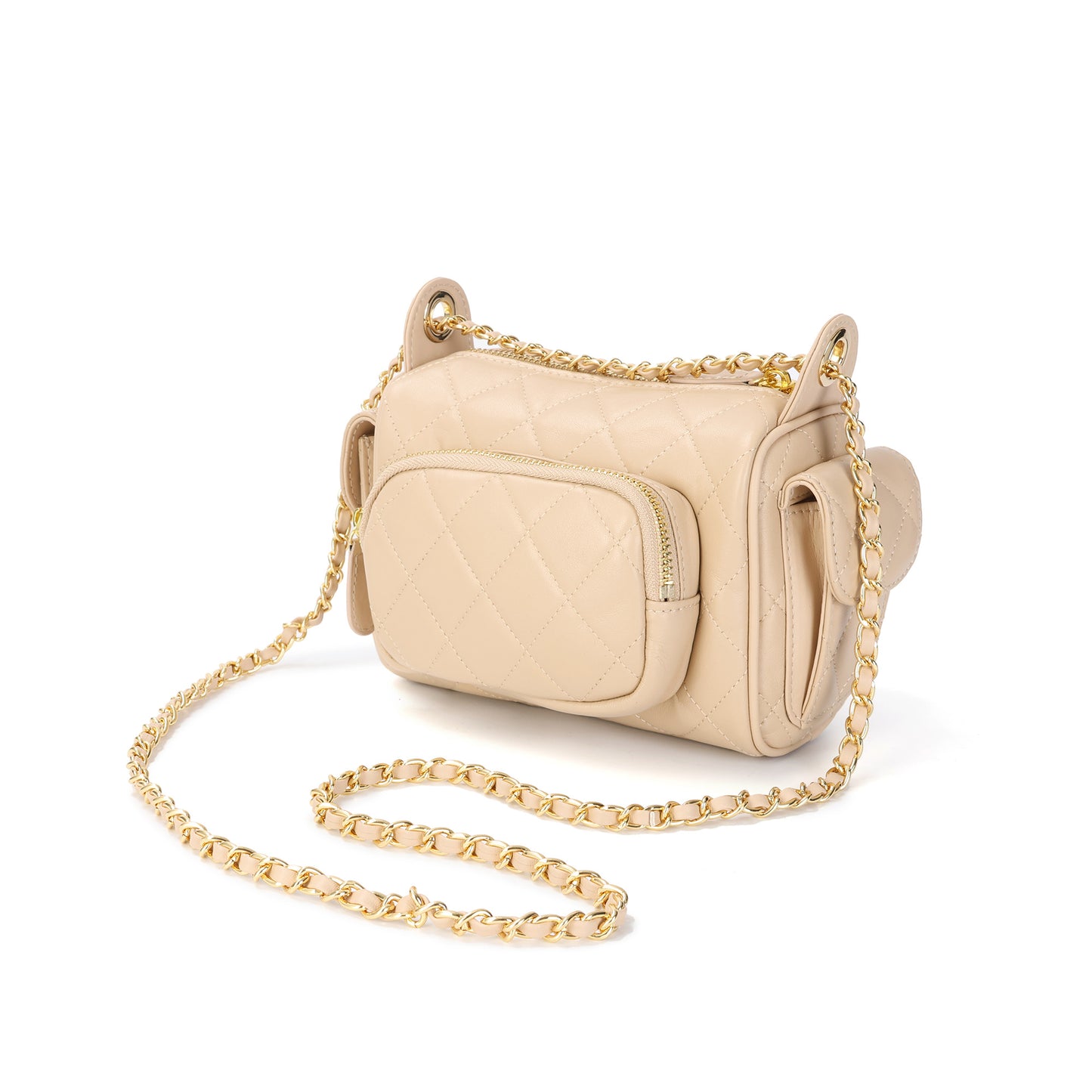 Quilted Mini Crossbody Bag with Chain Detail