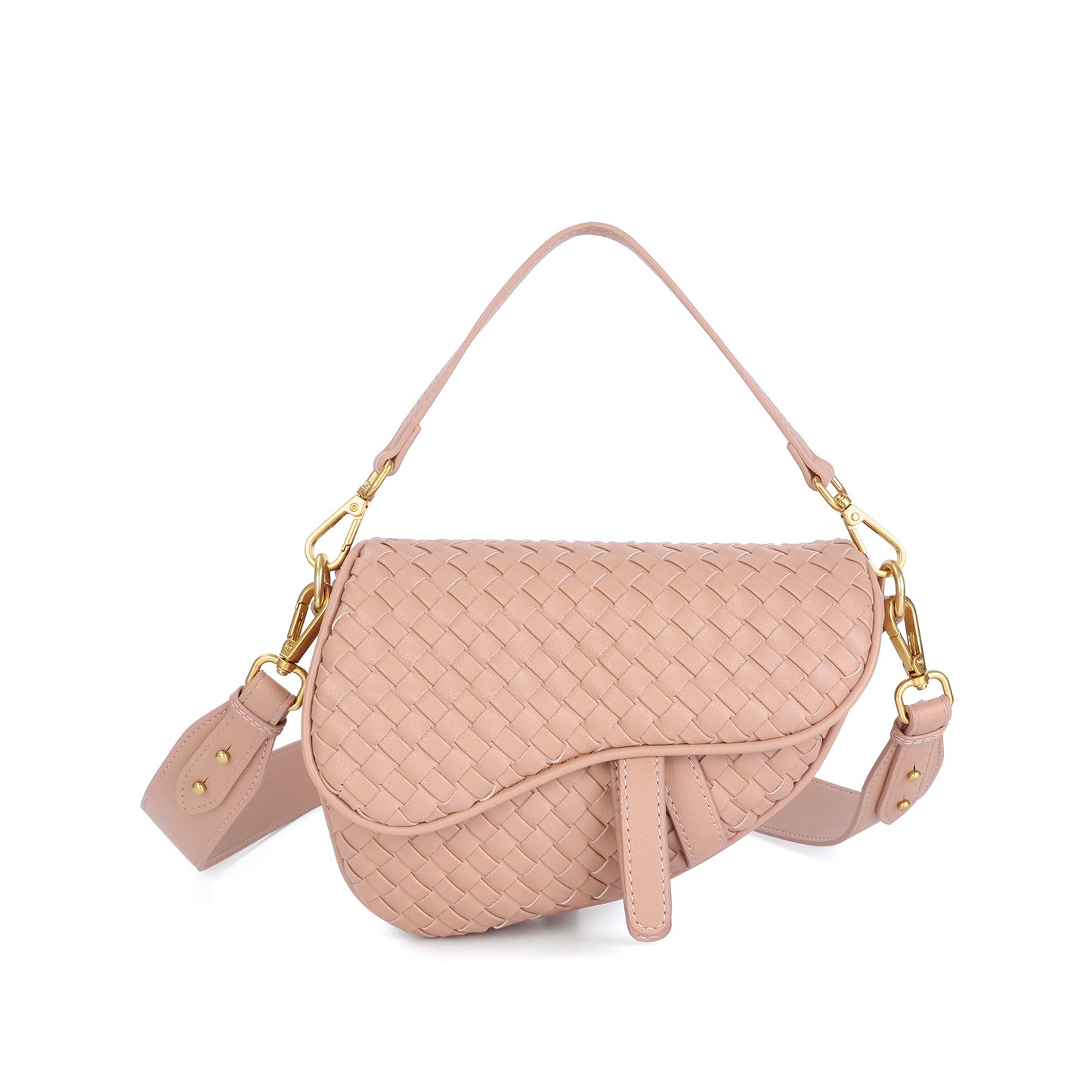 Hand-Woven Leather Saddle Bag