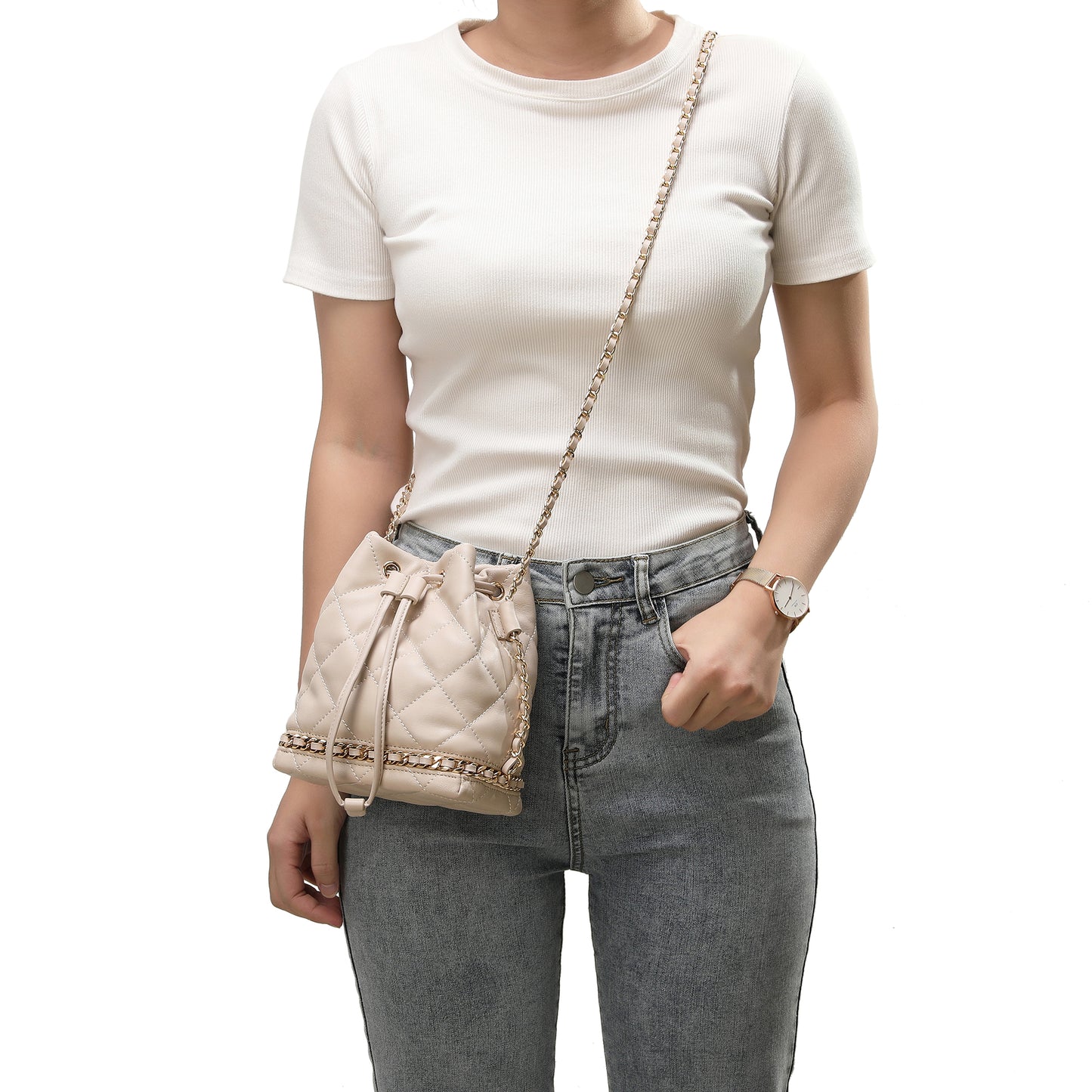 Tiffany & Fred Full-Grain Quilted Lambskin Leather