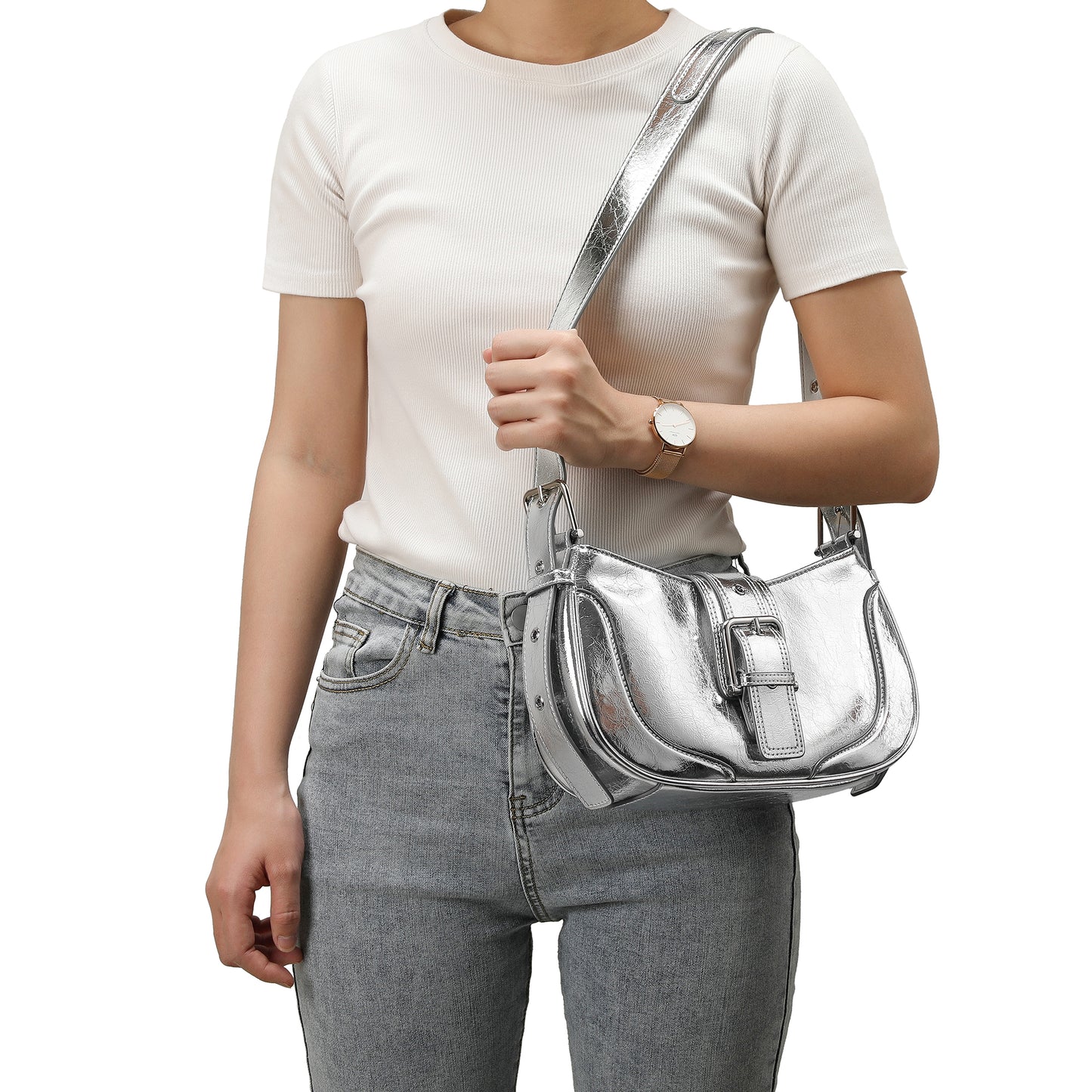 Tiffany & Fred cracked Leather Crossbody/Shoulder Bag