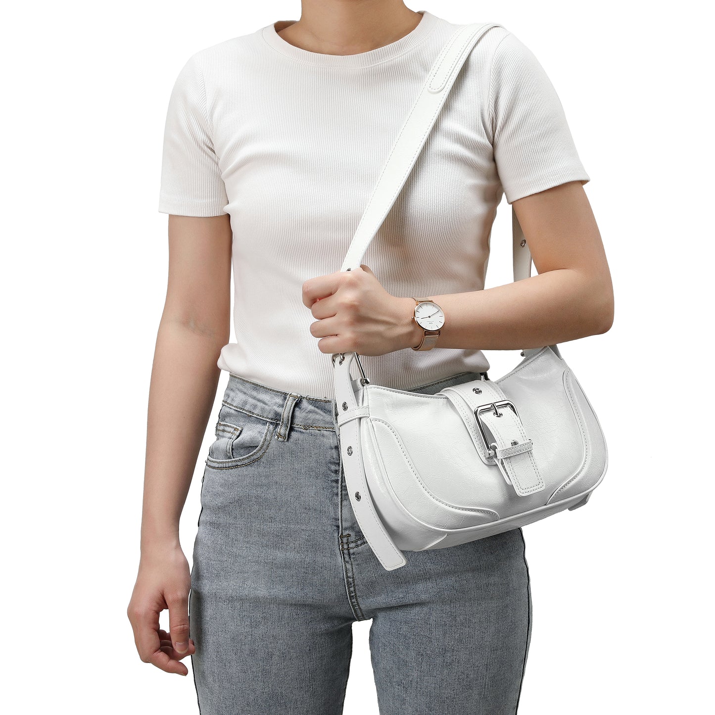 Tiffany & Fred cracked Leather Crossbody/Shoulder Bag