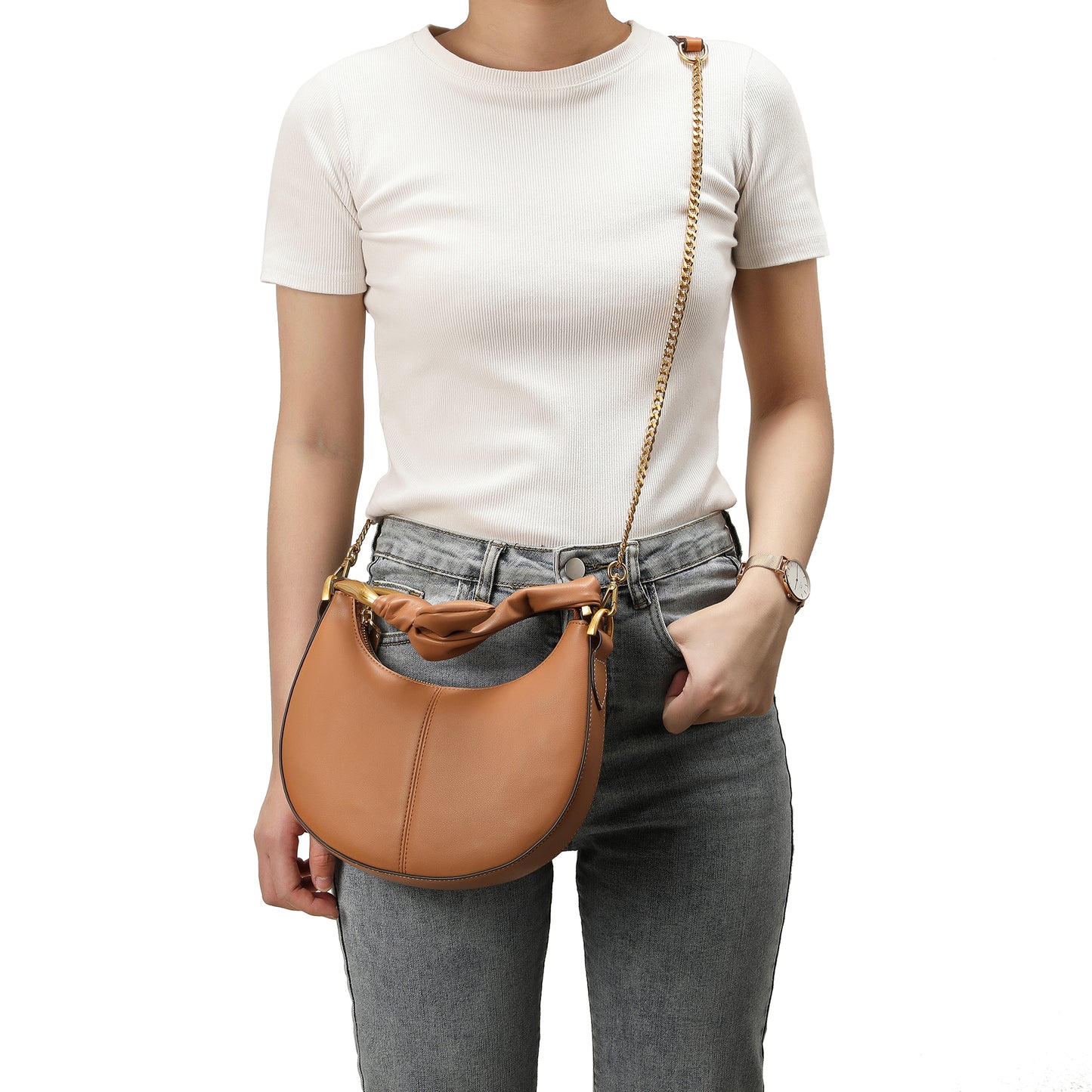 Tiffany & Fred Smooth-Leather Decorated-Handle Bag