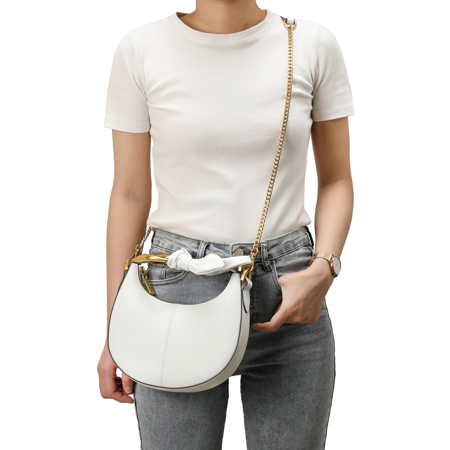 Tiffany & Fred Smooth-Leather Decorated-Handle Bag
