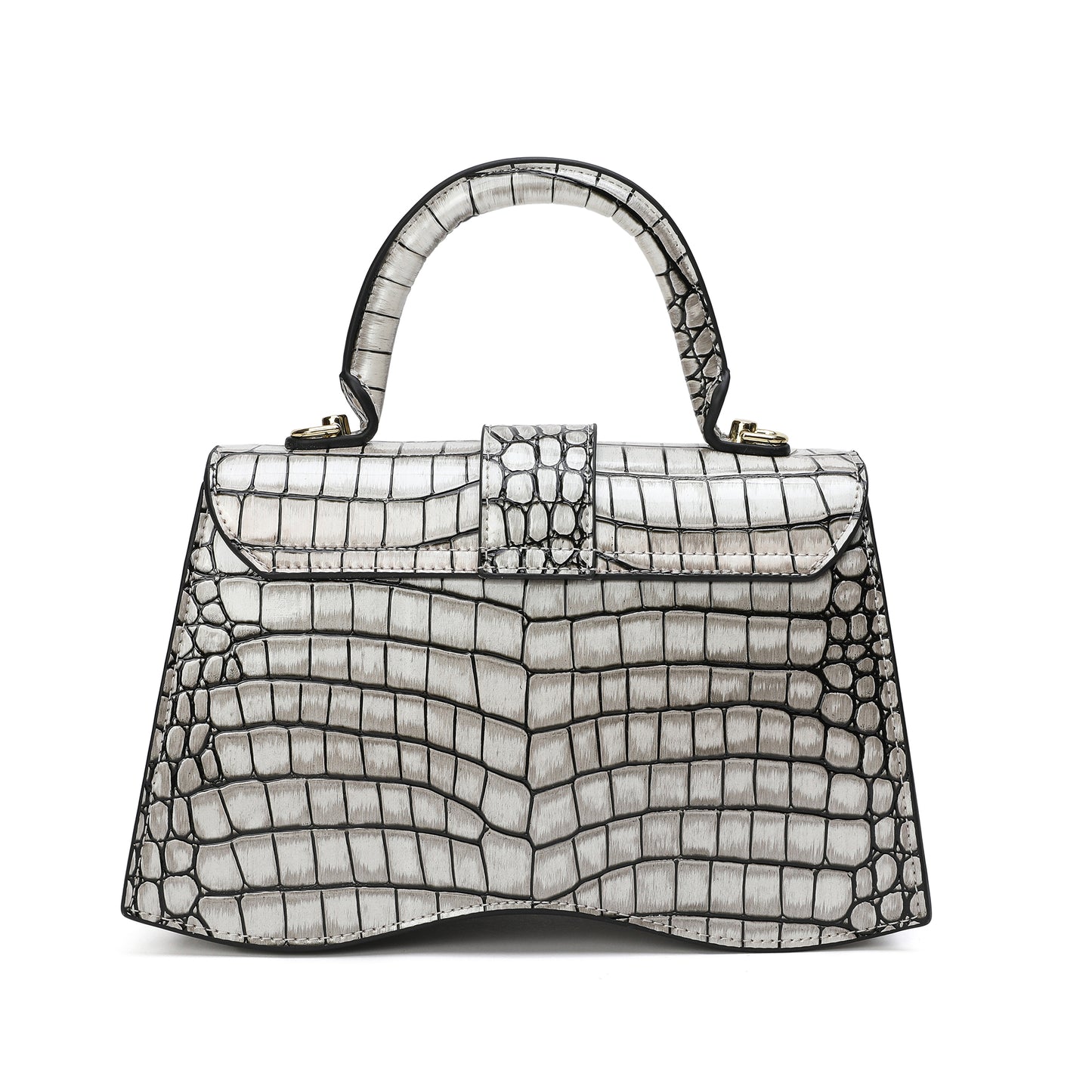 Tiffany & Fred Croc-pattern Printed Leather Satchel