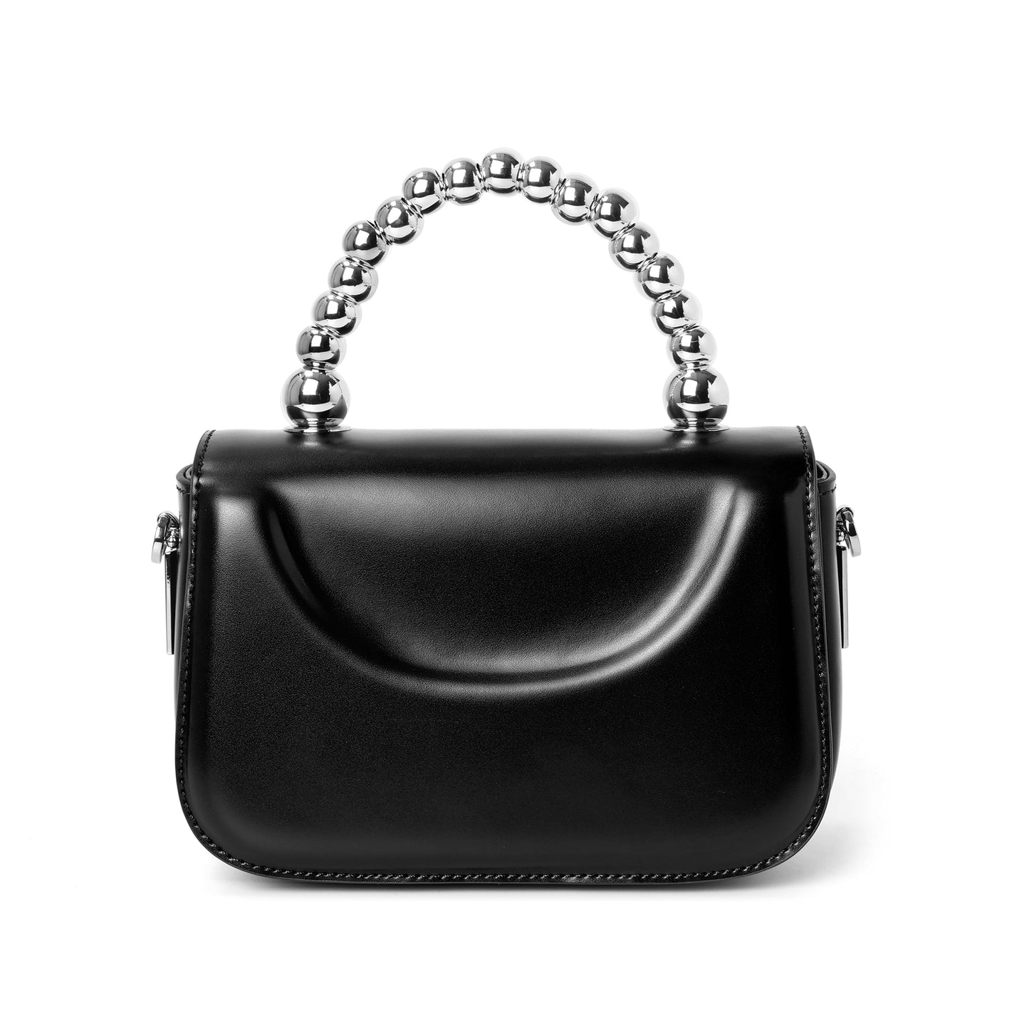 High Gloss Calf Leather Top-Handle Crossbody Bag