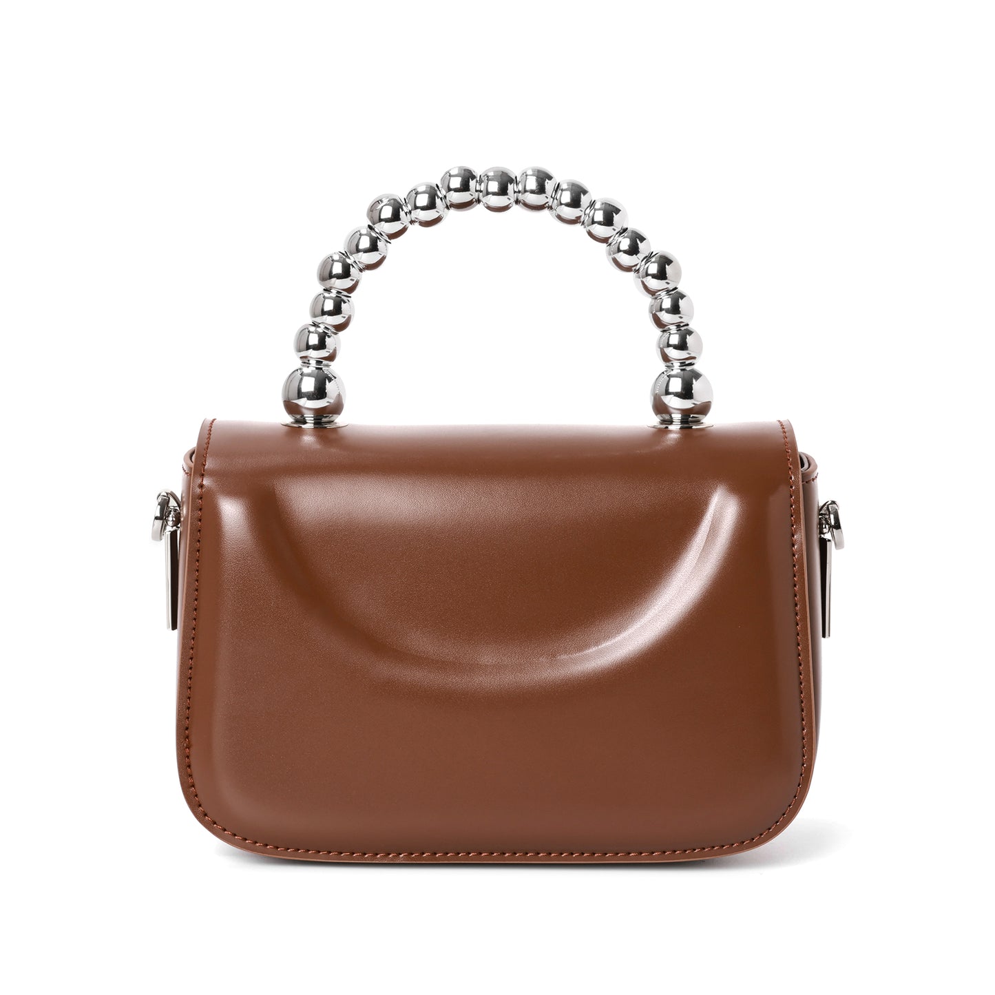 High Gloss Calf Leather Top-Handle Crossbody Bag