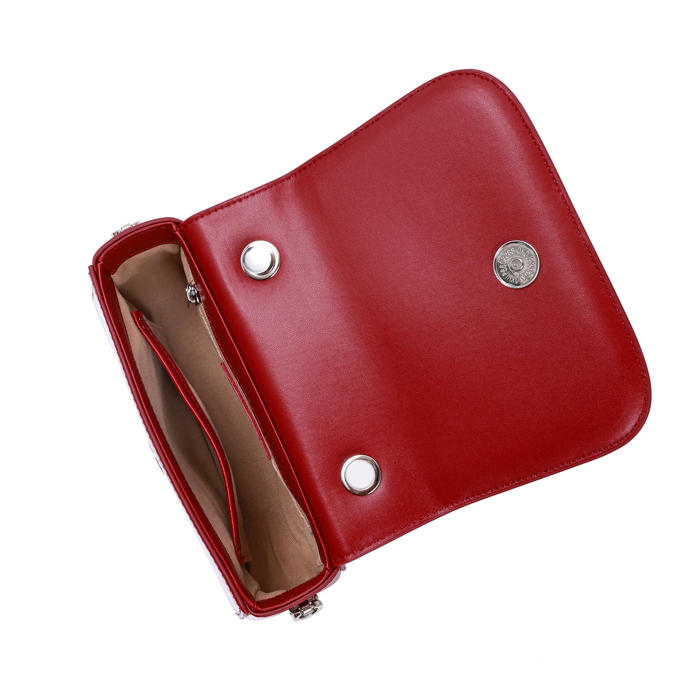 High Gloss Calf Leather Top-Handle Crossbody Bag