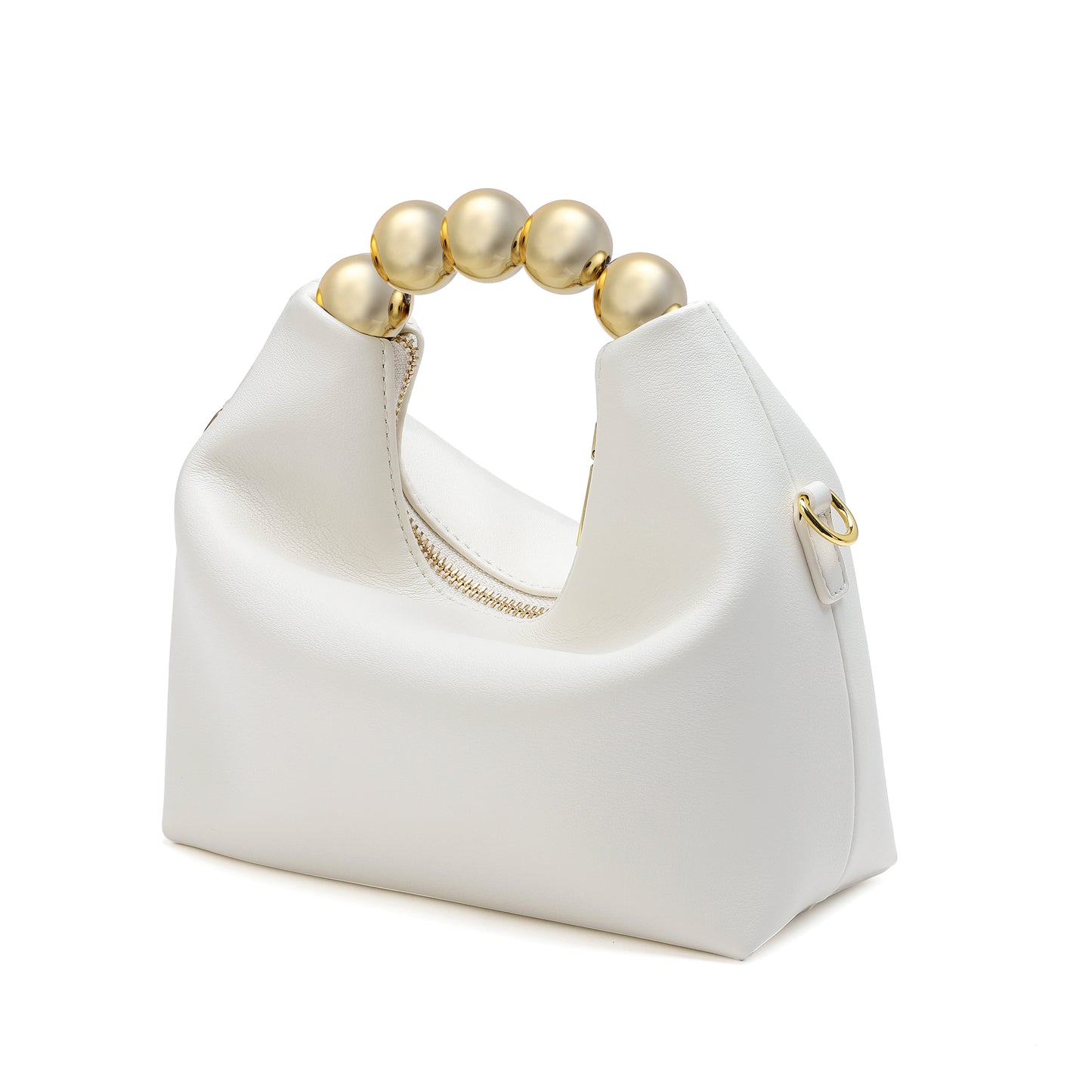 Tiffany & Fred Lambskin Mini Shoulder Bag with Gold Bead Handle
