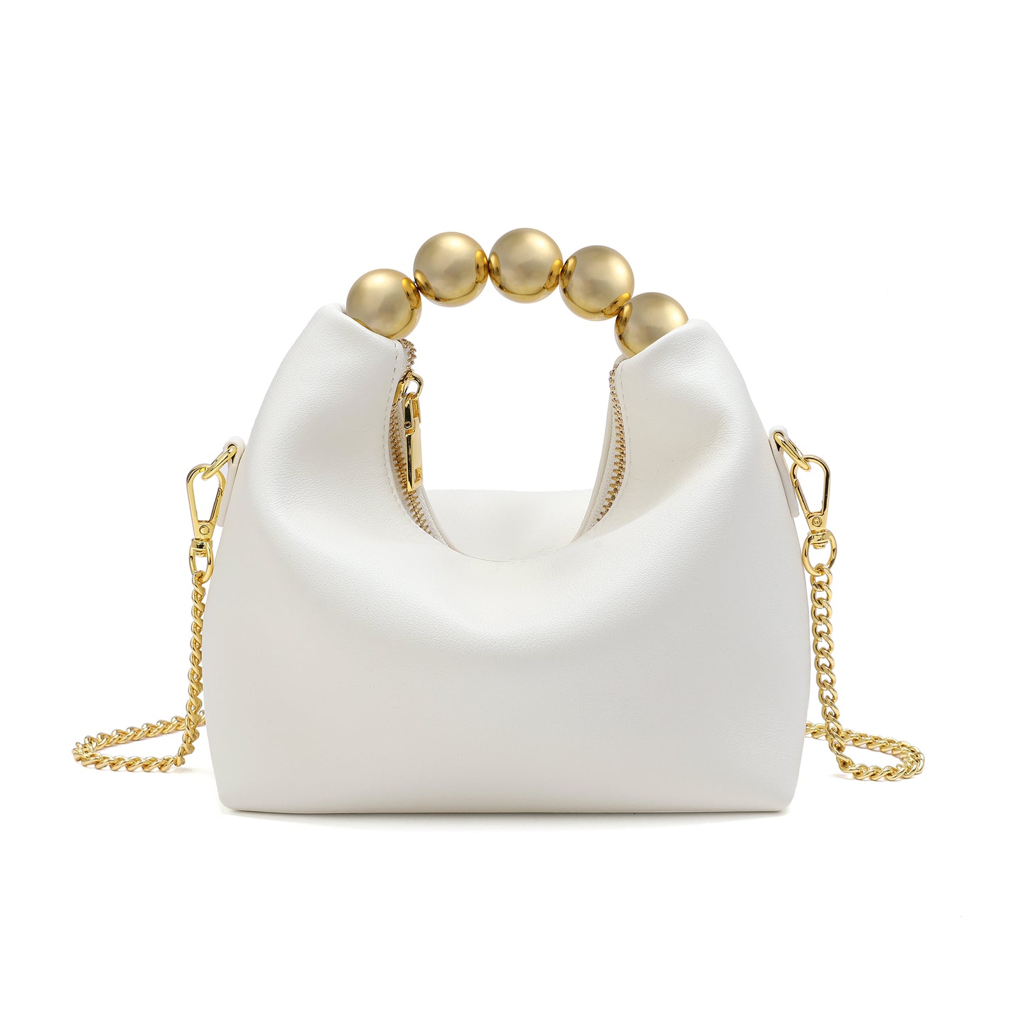 Tiffany & Fred Lambskin Mini Shoulder Bag with Gold Bead Handle