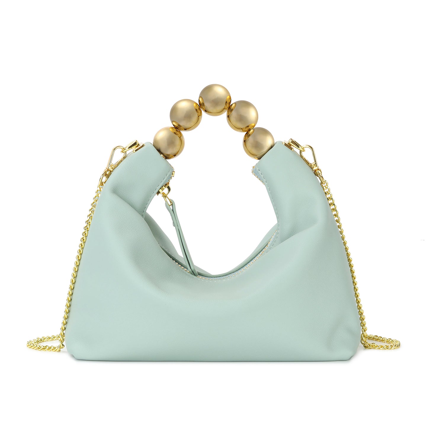 Tiffany & Fred Lambskin Mini Shoulder Bag with Gold Bead Handle