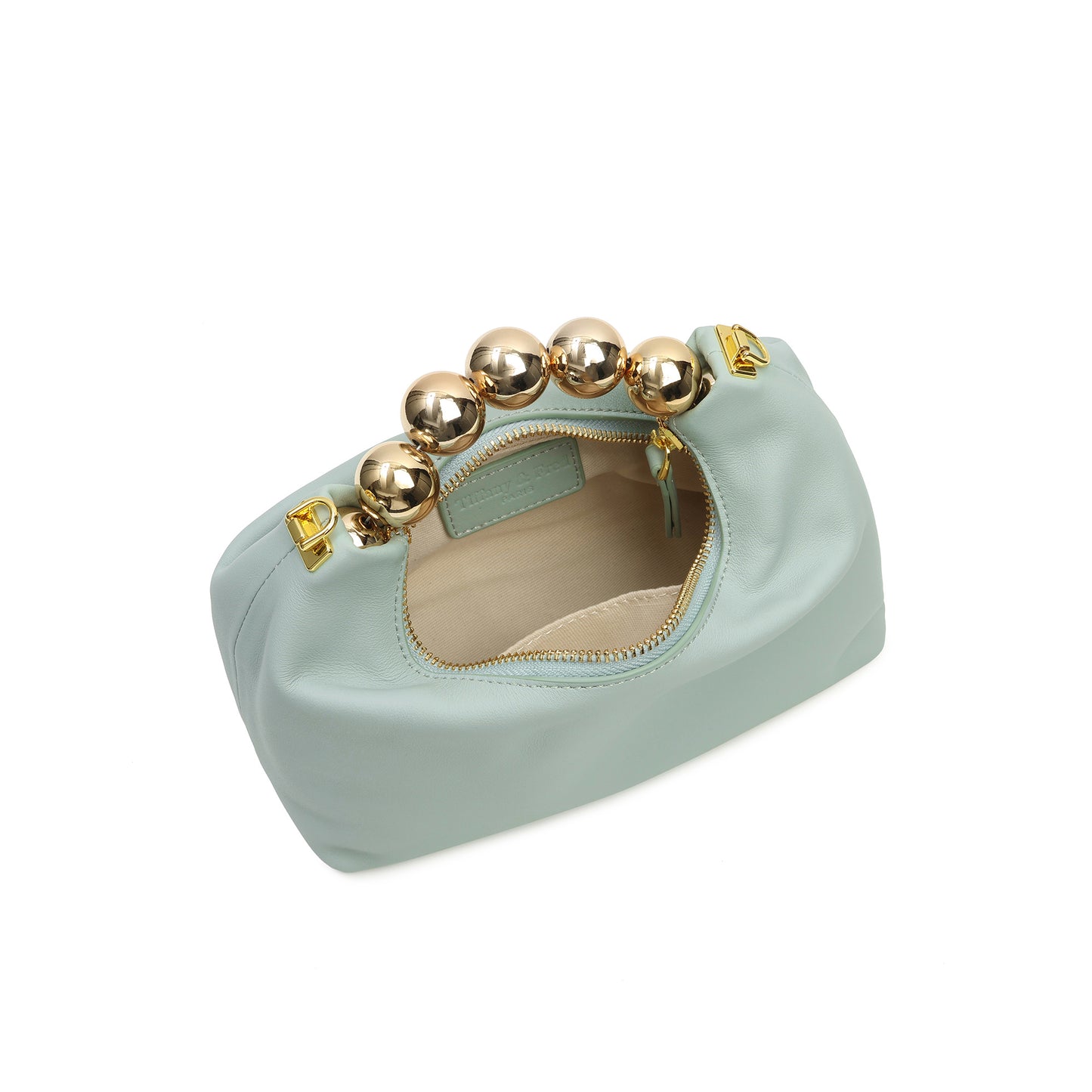 Tiffany & Fred Lambskin Mini Shoulder Bag with Gold Bead Handle